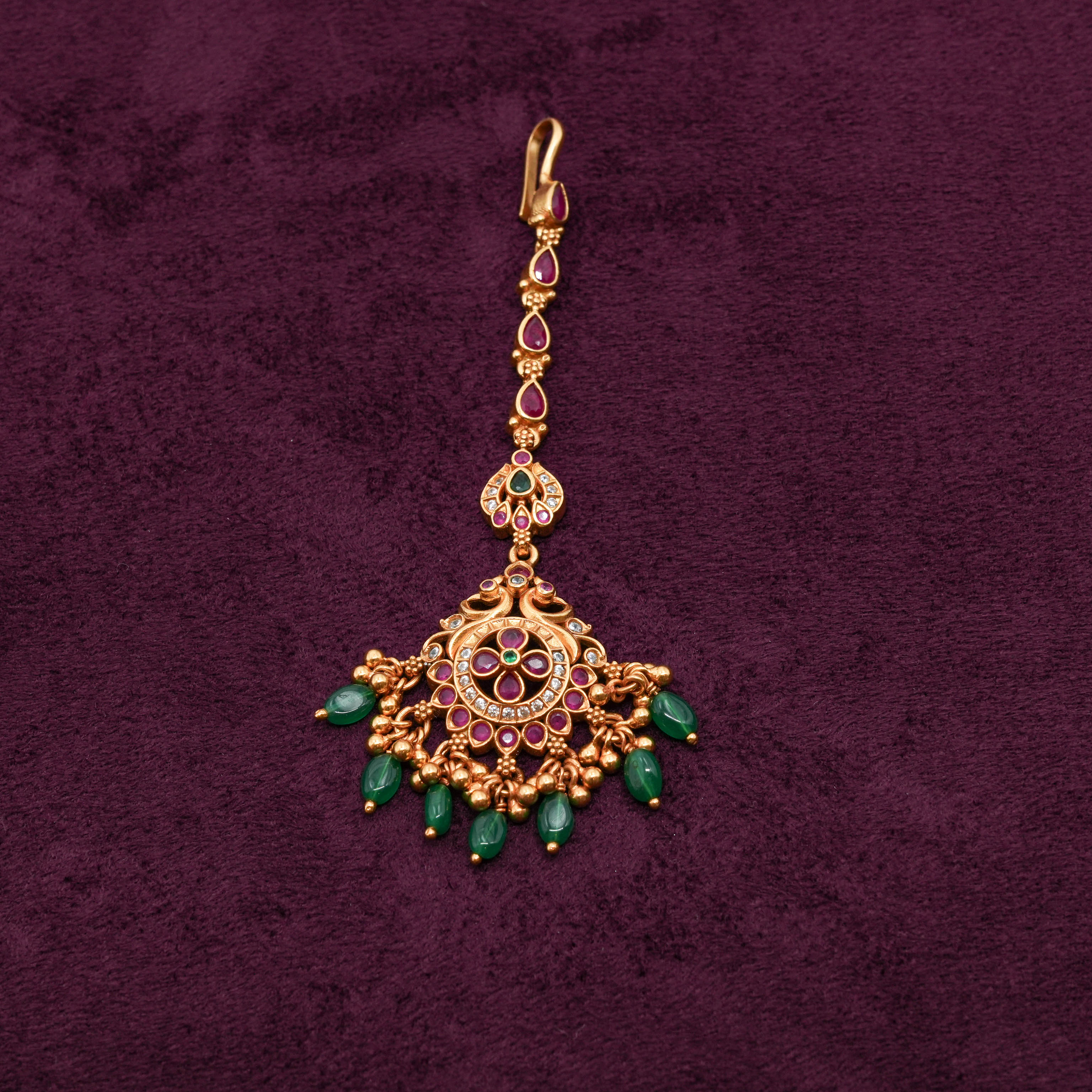 Antique Ruby Maang Tikka