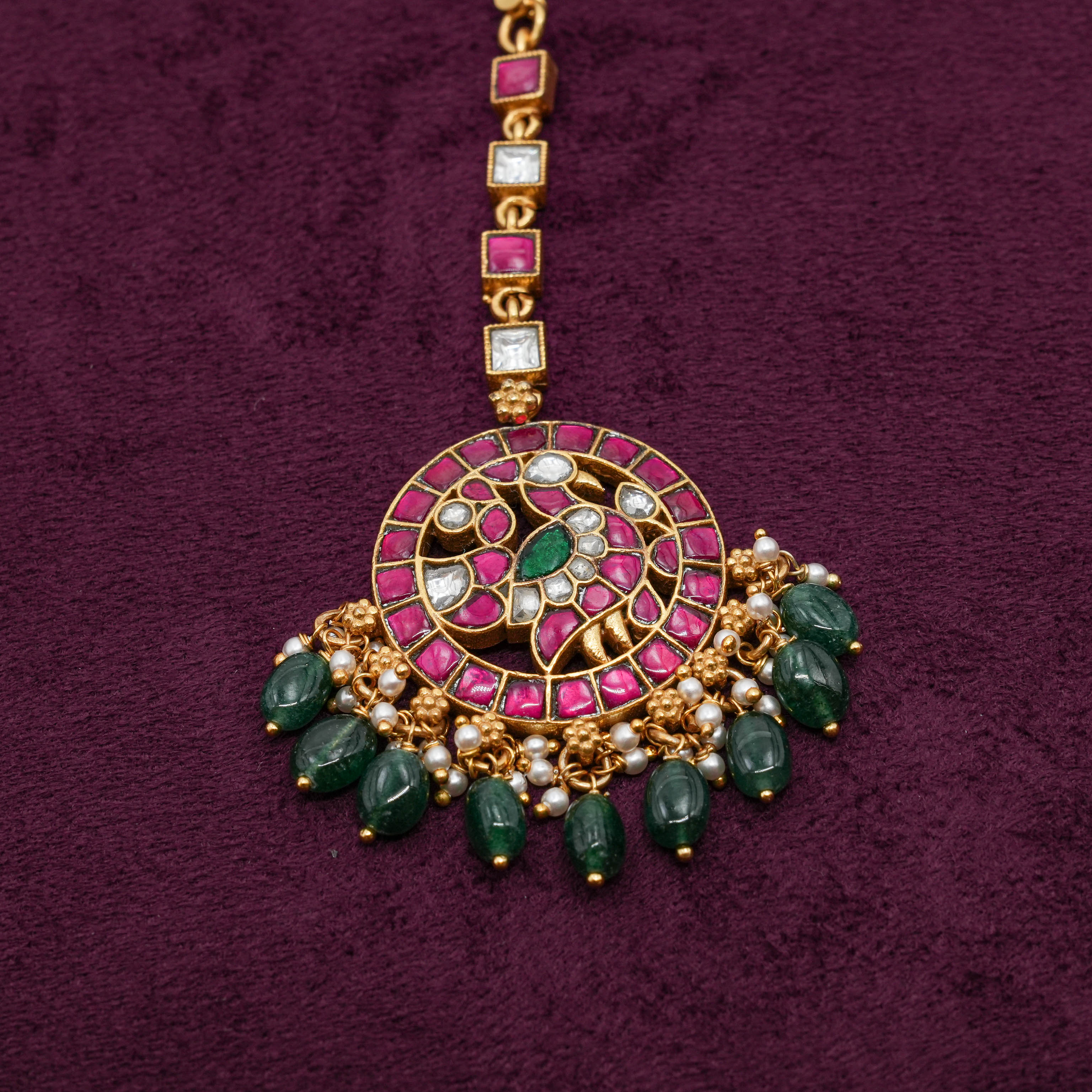 Peacock Gold Maang Tikka