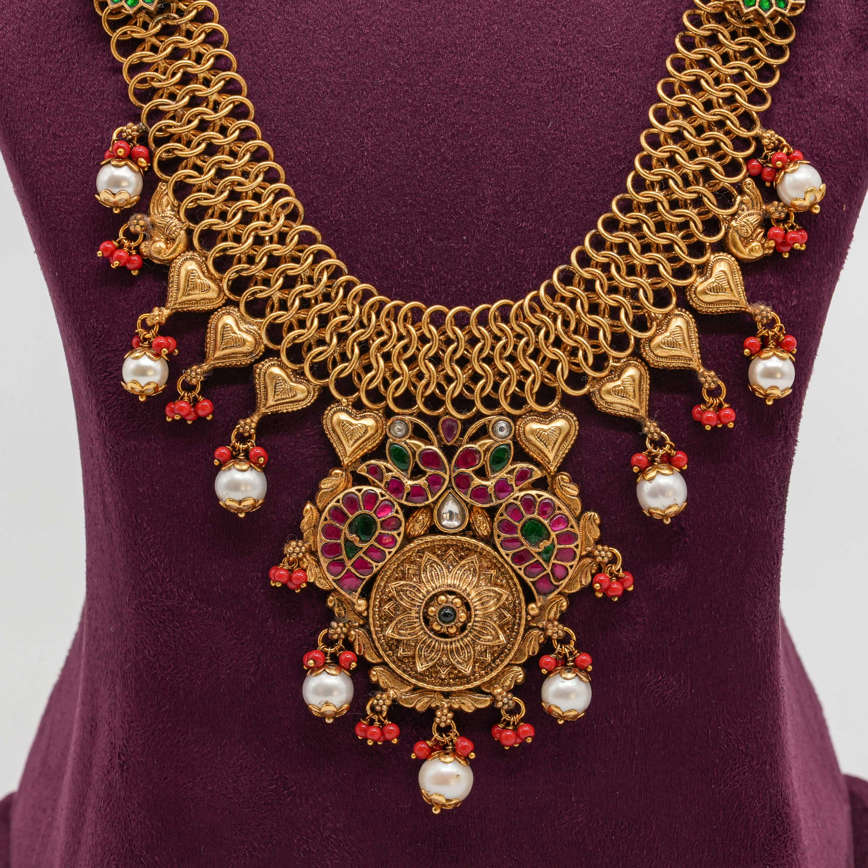 Emerald Flower Long Necklace
