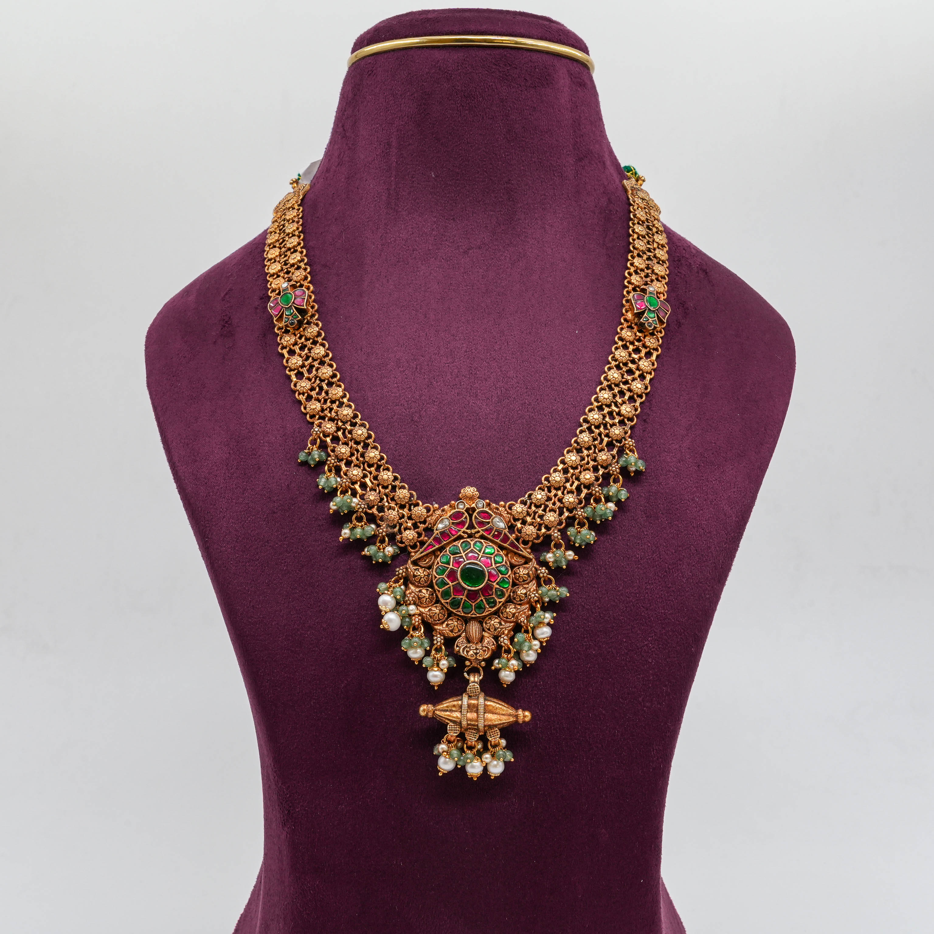 Emerald Peacock Long Necklace