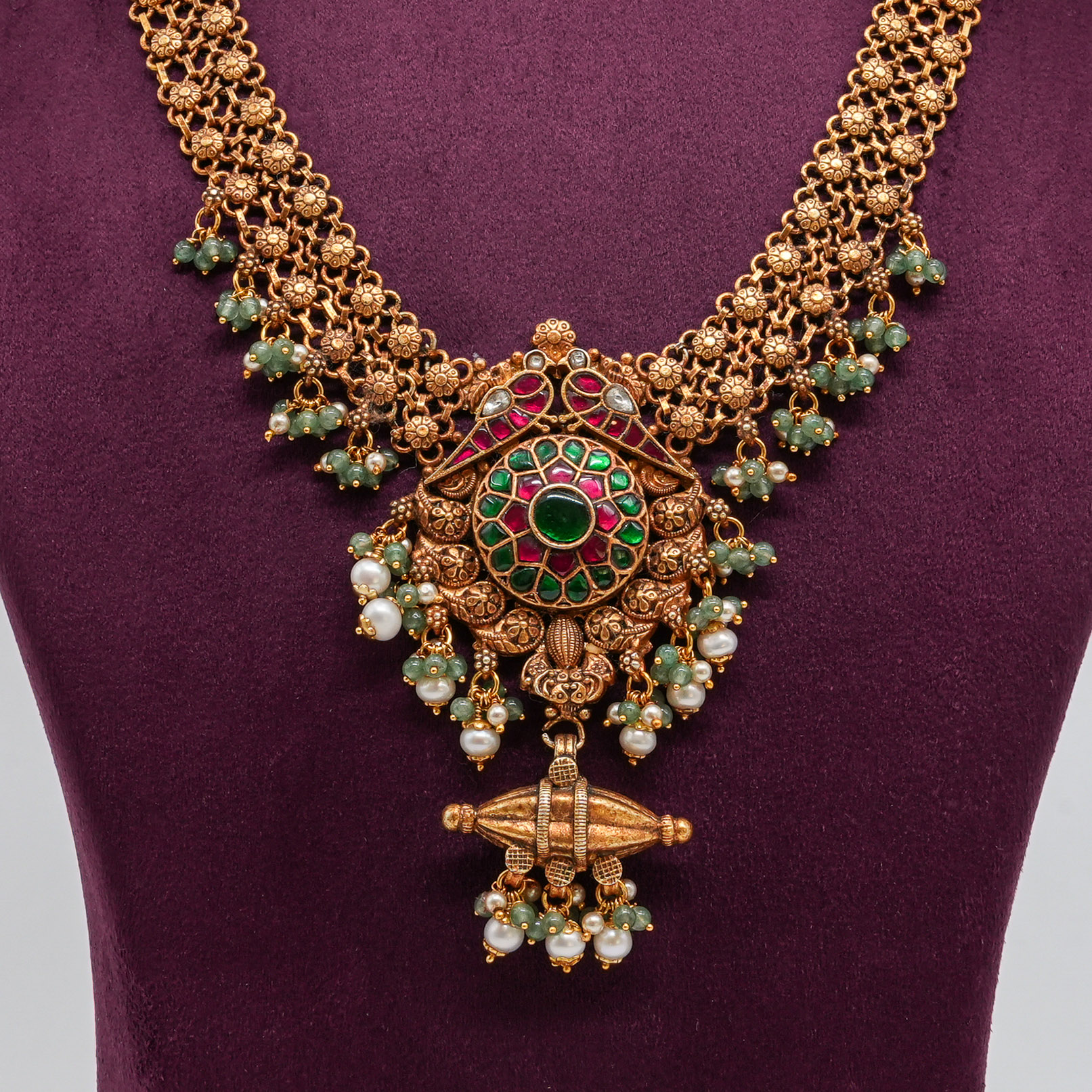 Emerald Peacock Long Necklace