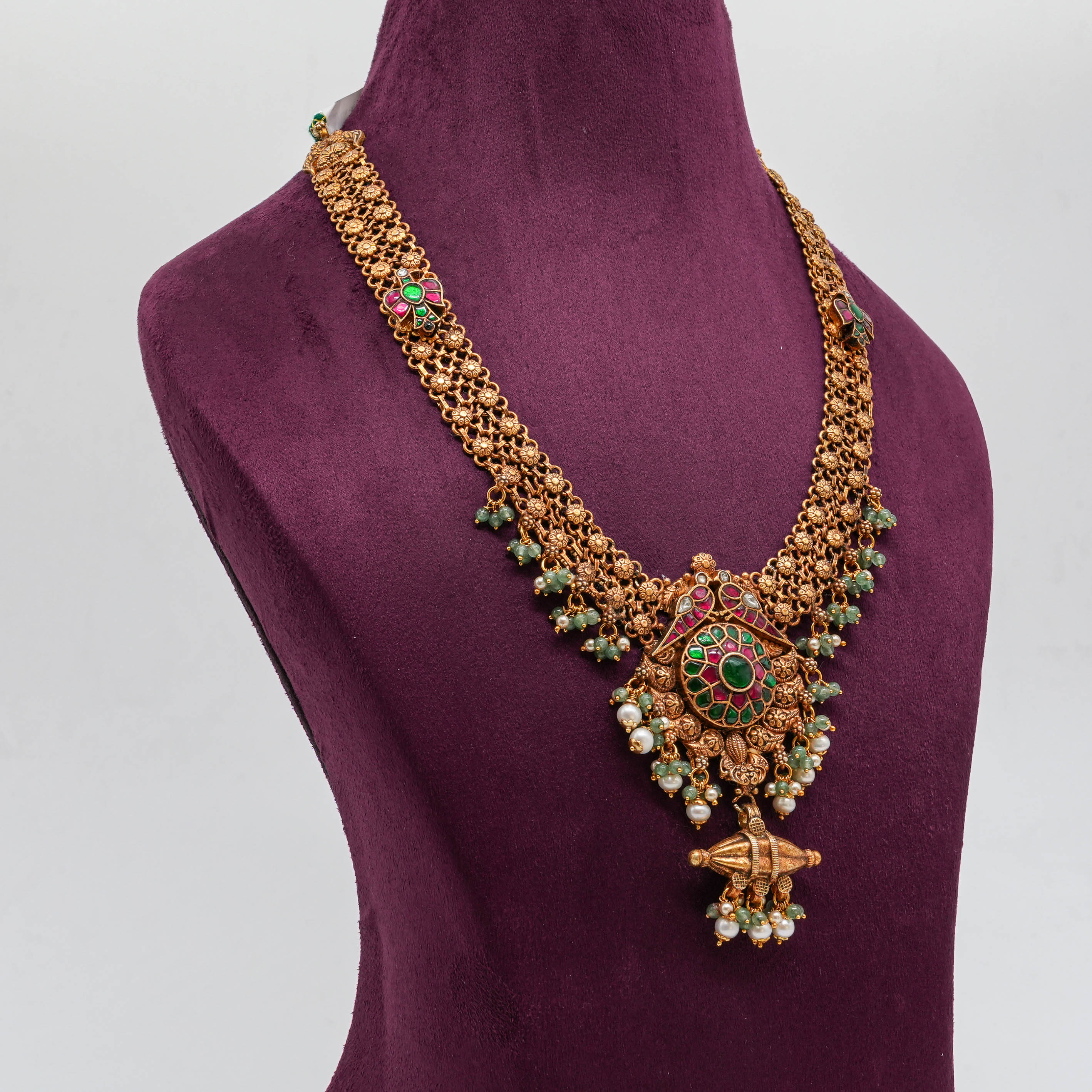 Emerald Peacock Long Necklace