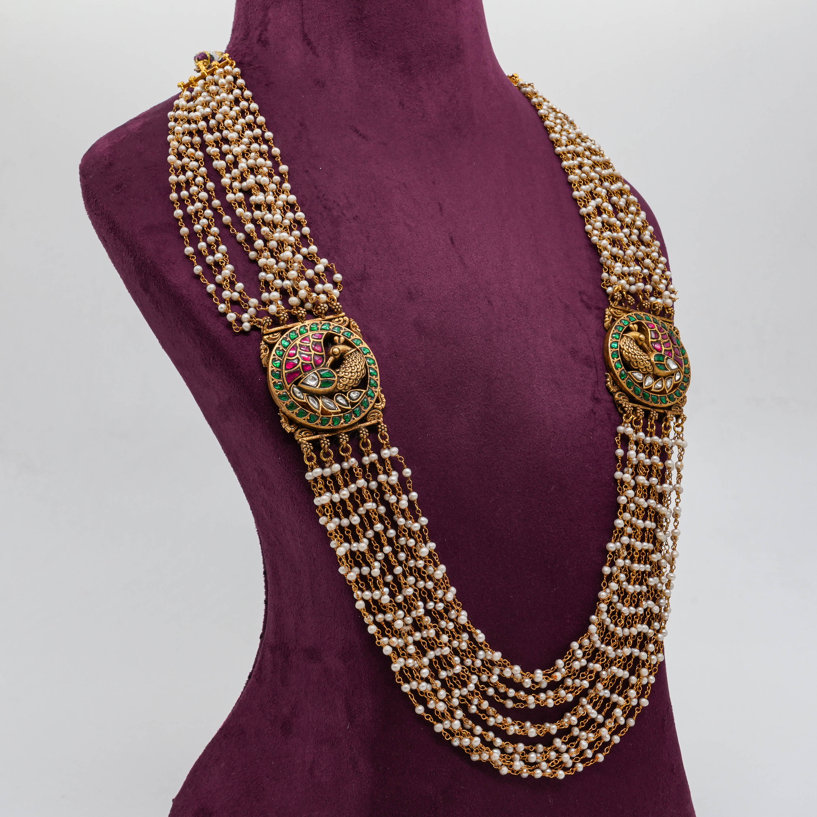 Saubhagya Jewellers - Peacock Pearl Haram
