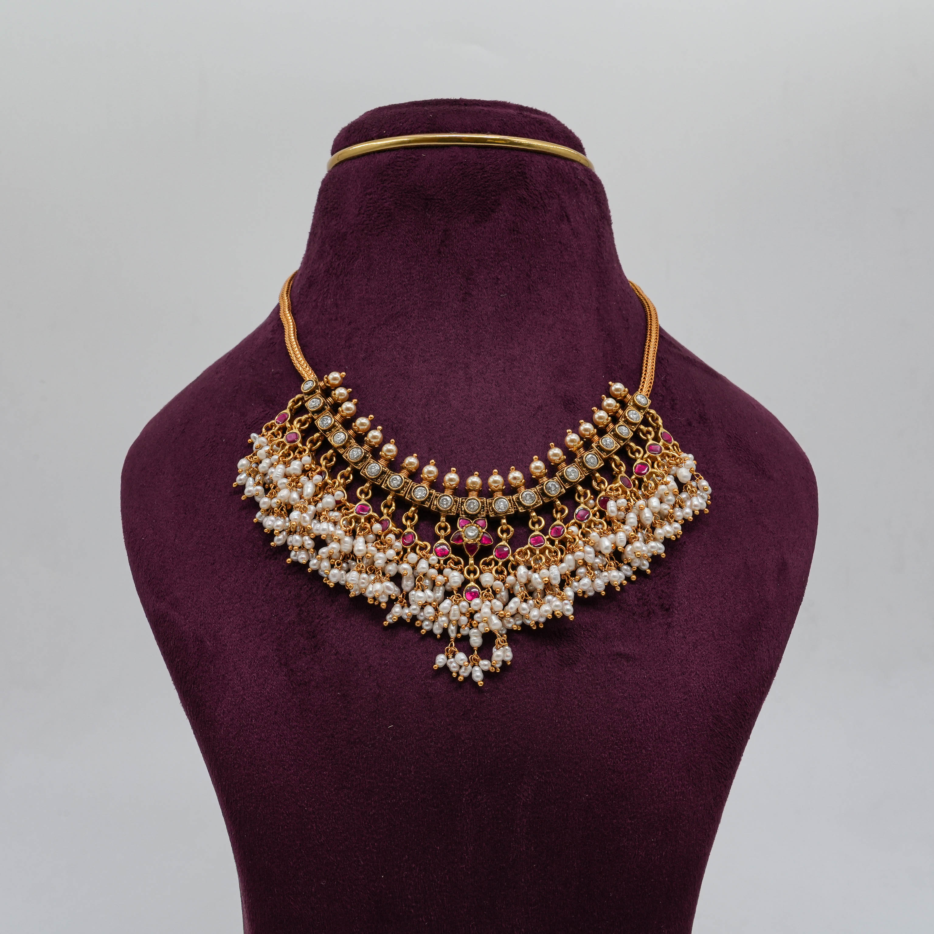 Saubhagya Jewellers - Pearl Cluster Choker