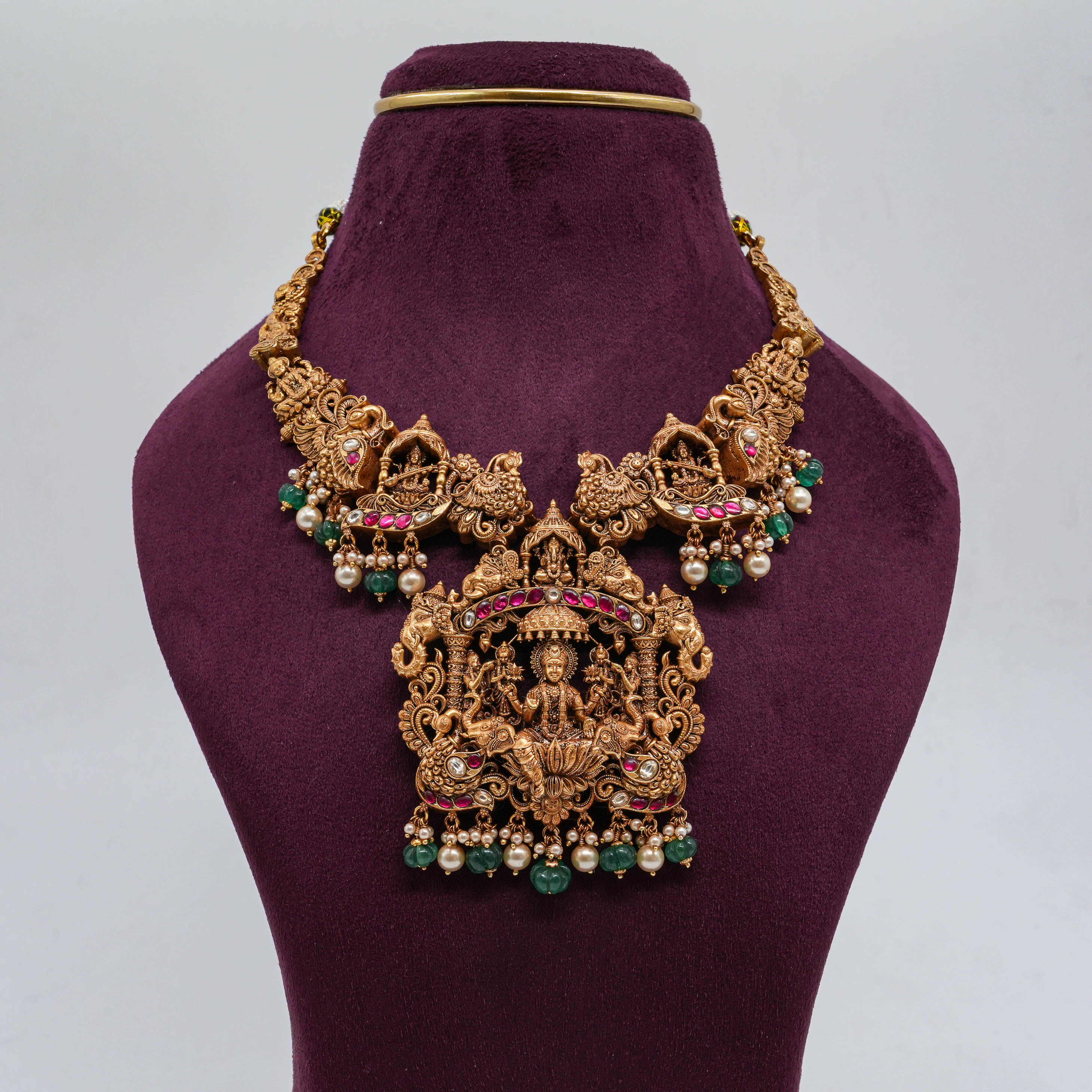 Saubhagya Jewellers - Goddess Lakshmi Temple Necklace