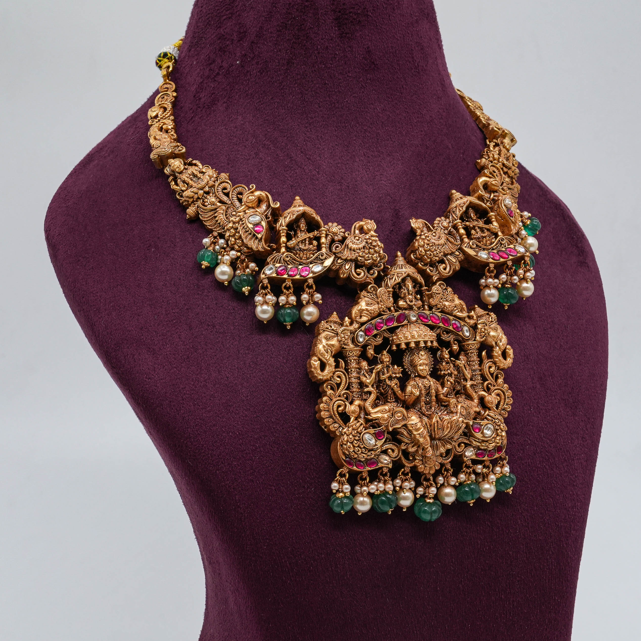 Saubhagya Jewellers - Goddess Lakshmi Temple Necklace