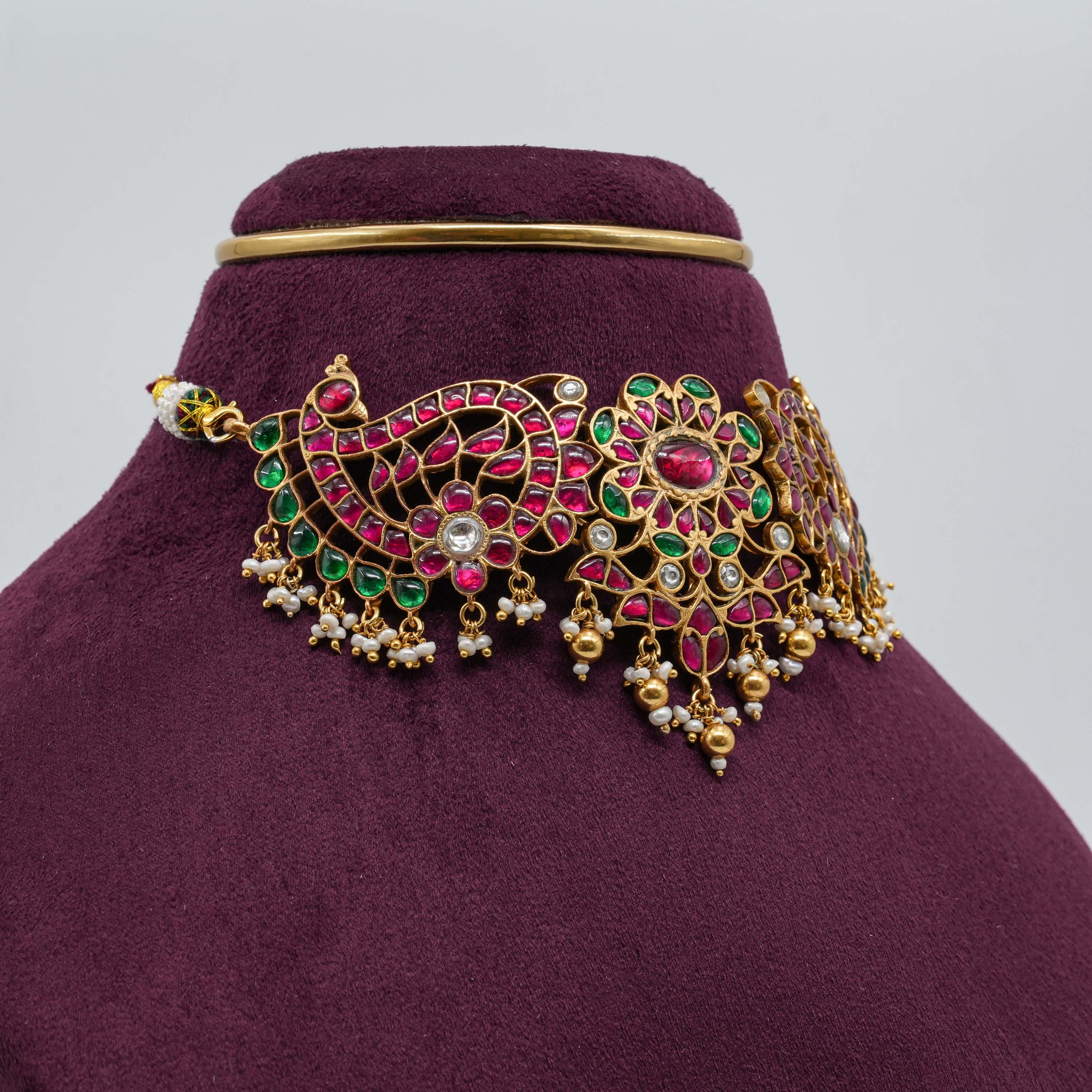 Saubhagya Jewellers - Kundan Peacock Choker