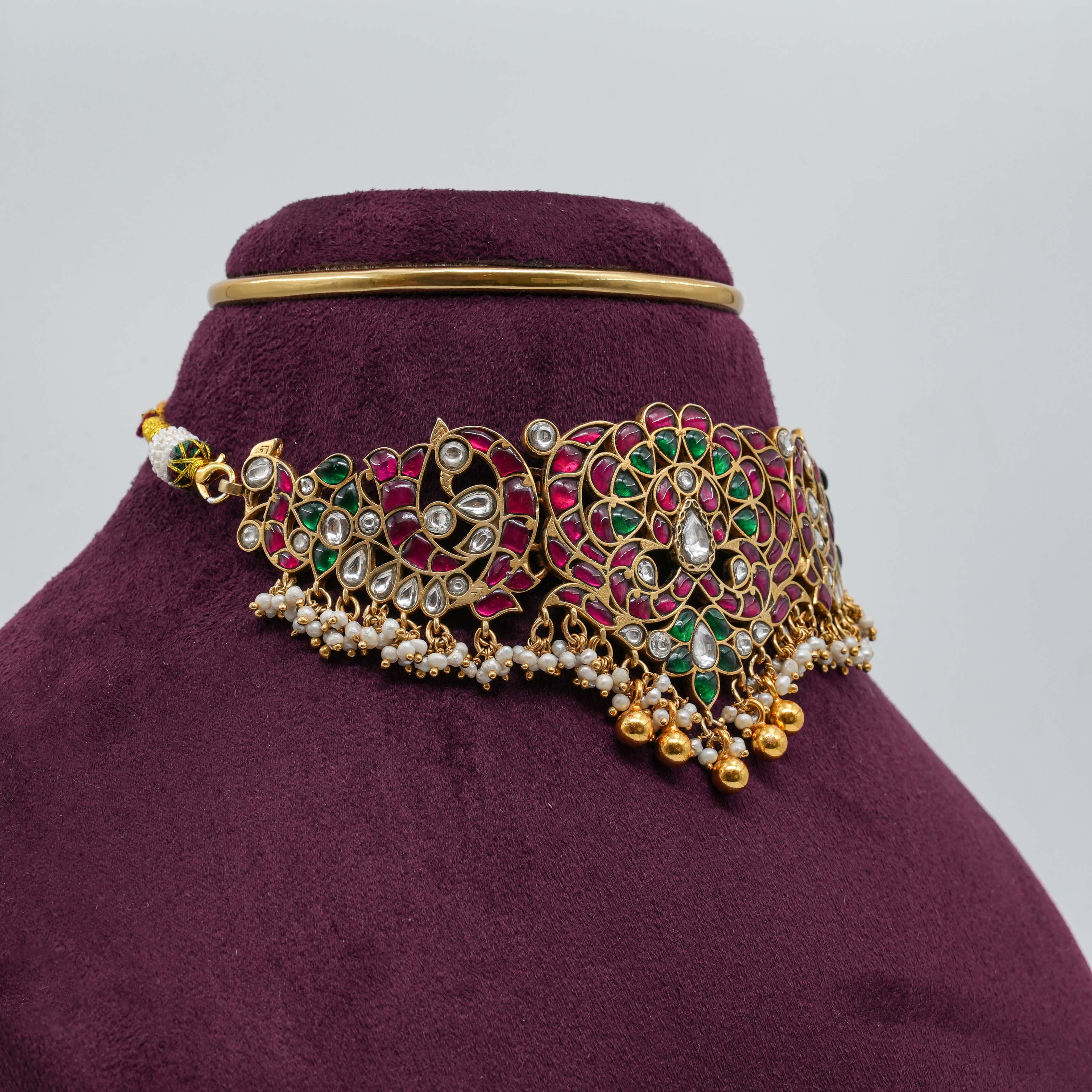 Saubhagya Jewellers - Emerald Ruby Kundan Choker