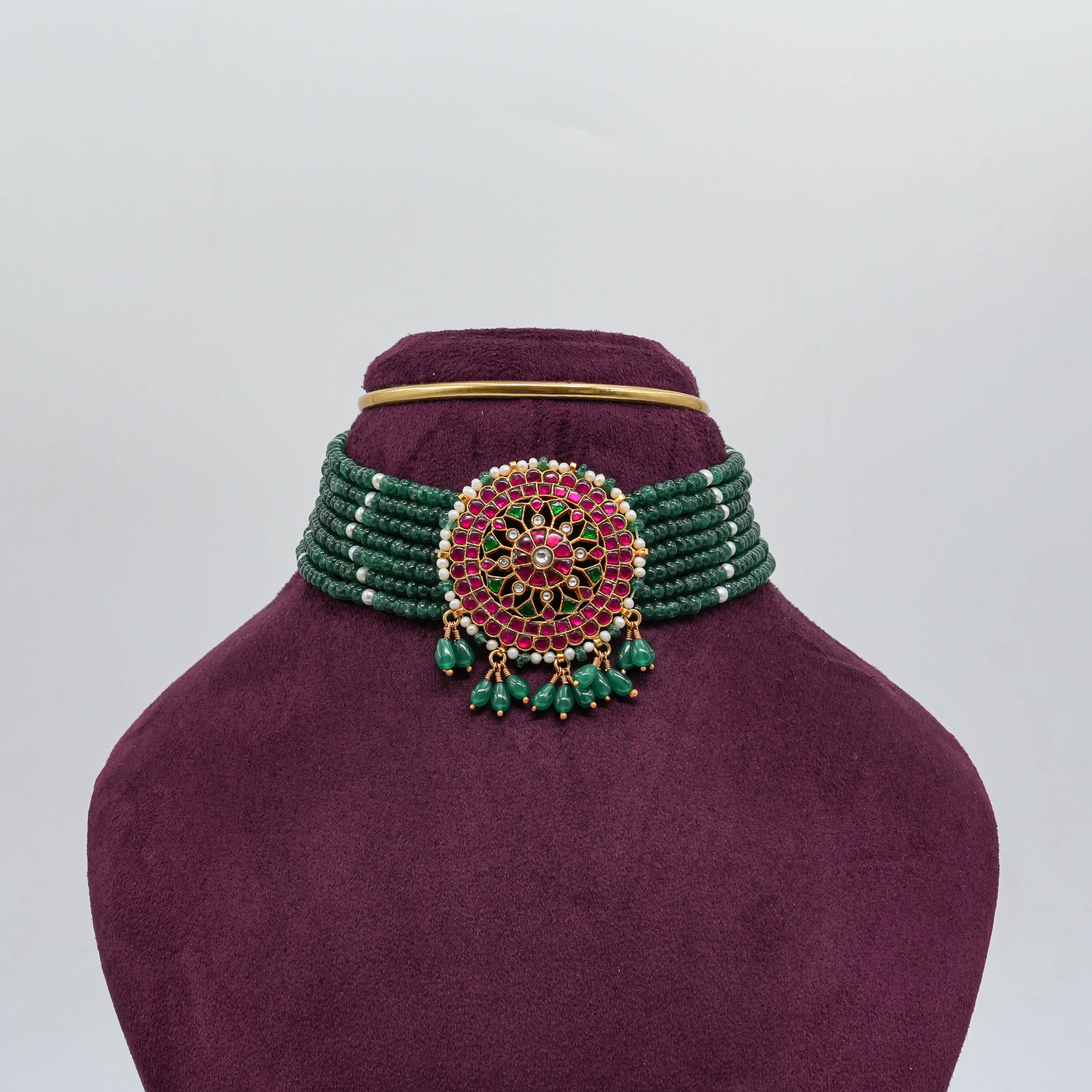 Emerald Beaded Choker