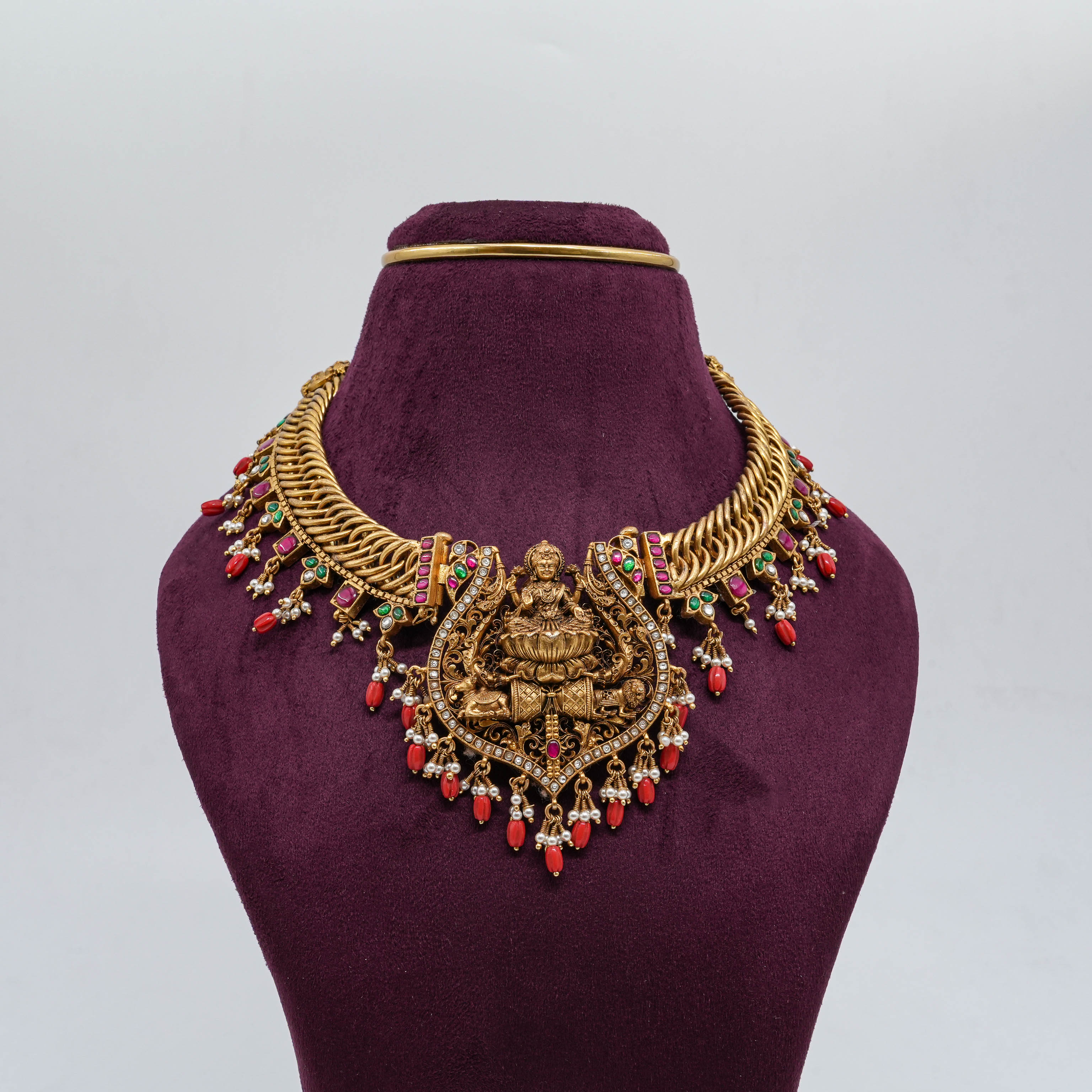 Saubhagya Jewellers - Lakshmi Temple Necklace
