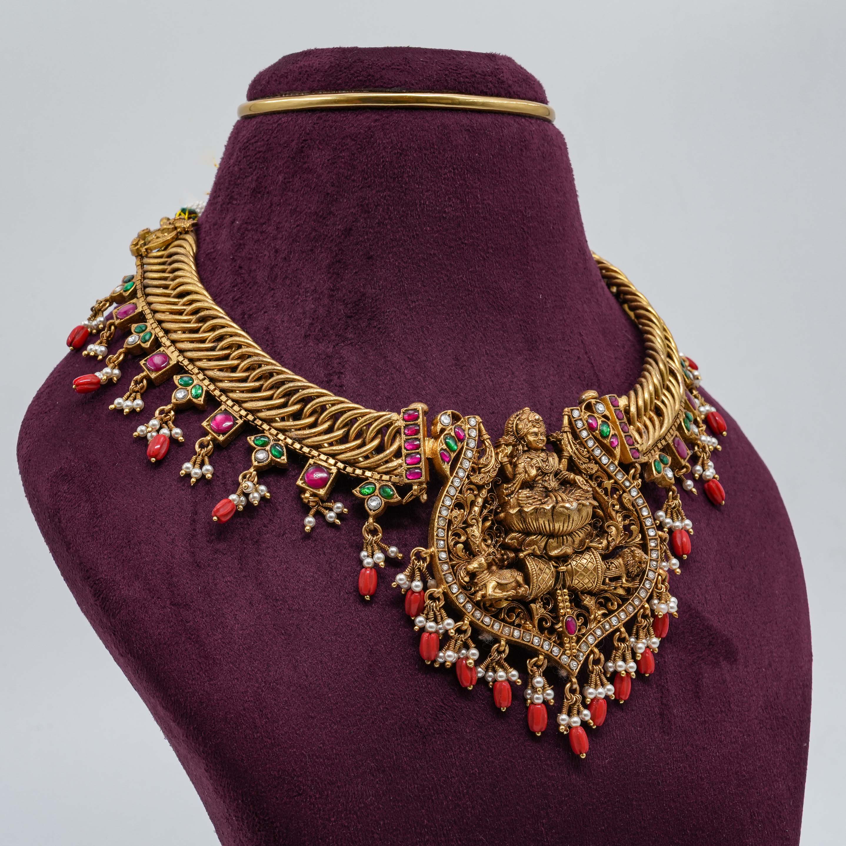 Saubhagya Jewellers - Lakshmi Temple Necklace