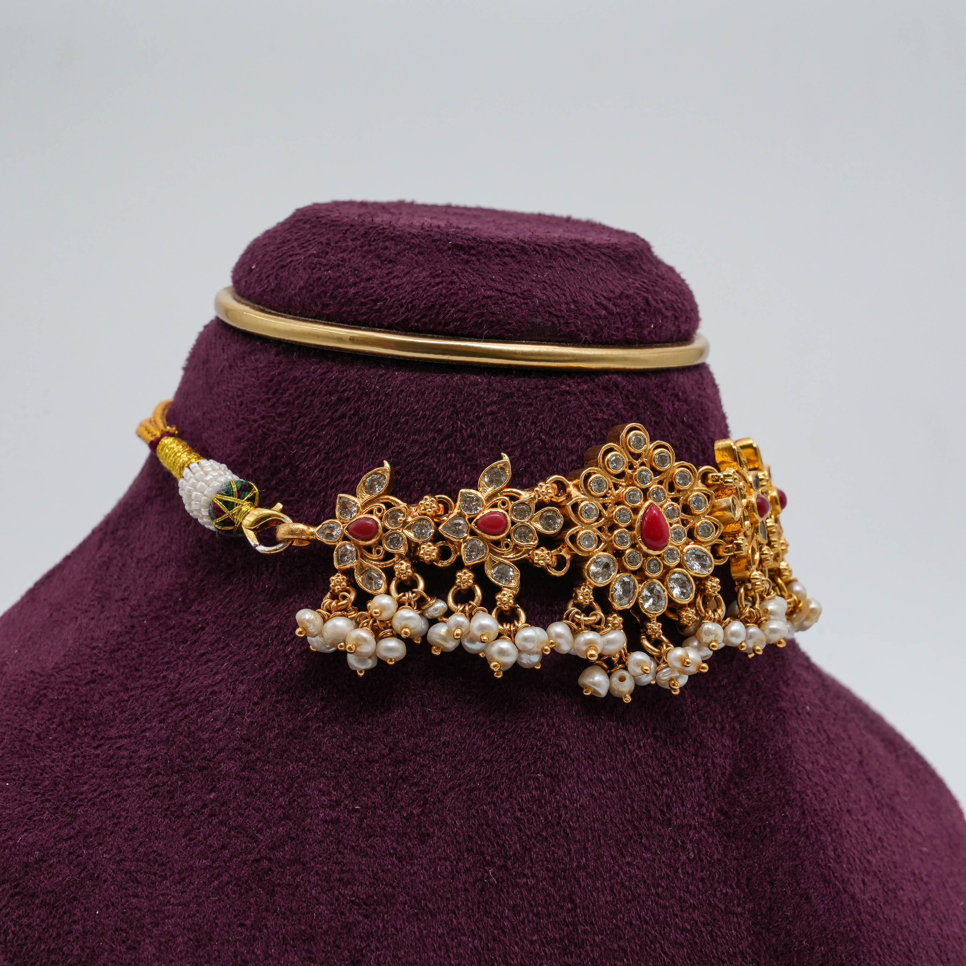 Saubhagya Jewellers - Floral Pearl Choker