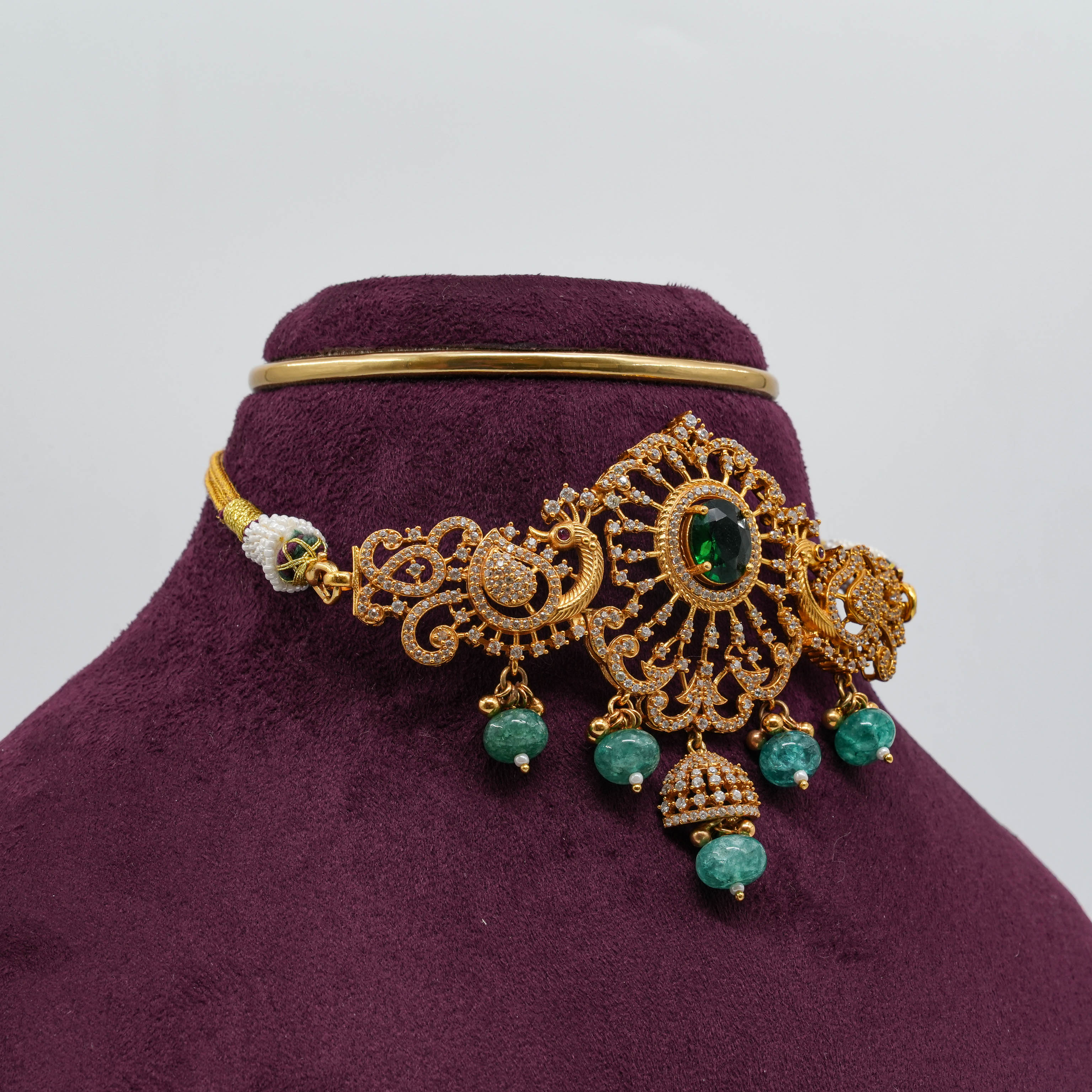 Saubhagya Jewellers - Emerald Peacock Choker