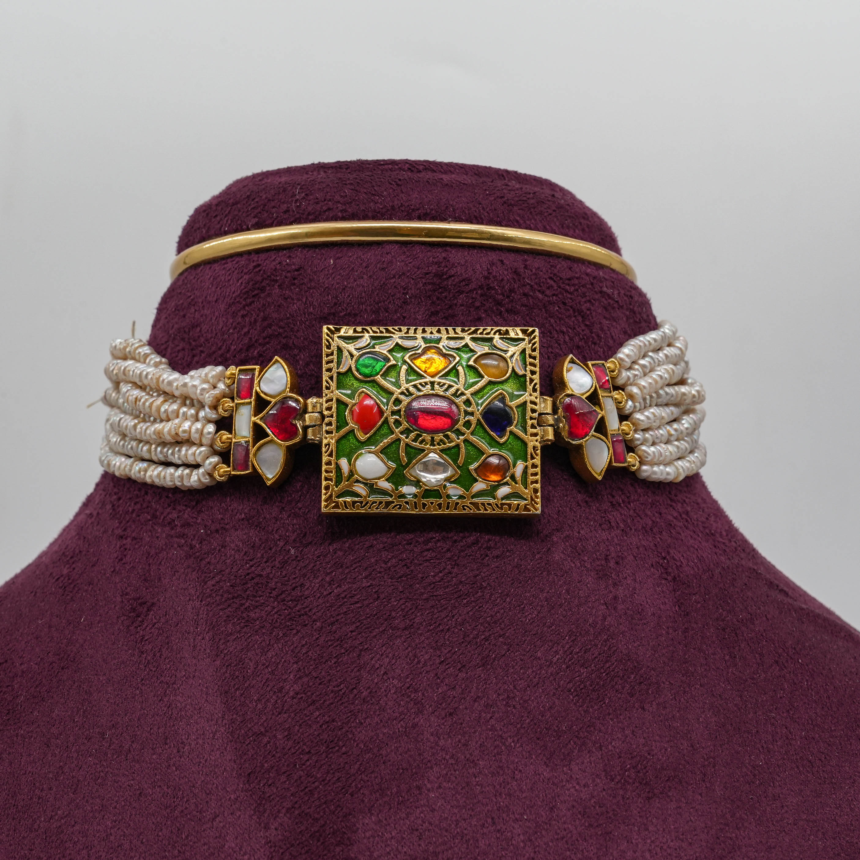 Saubhagya Jewellers - Square Kundan Choker