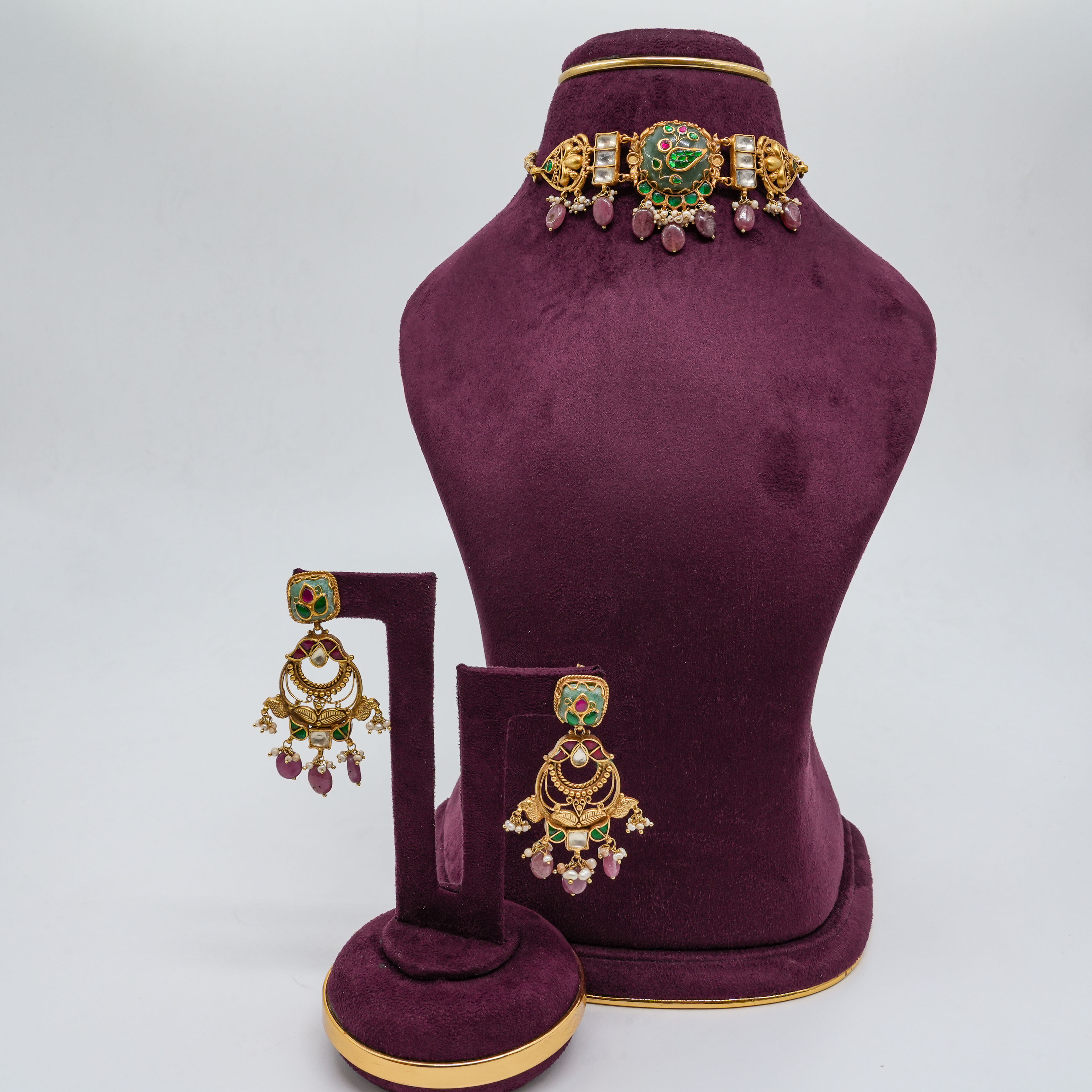 Emerald Floral Kundan Choker