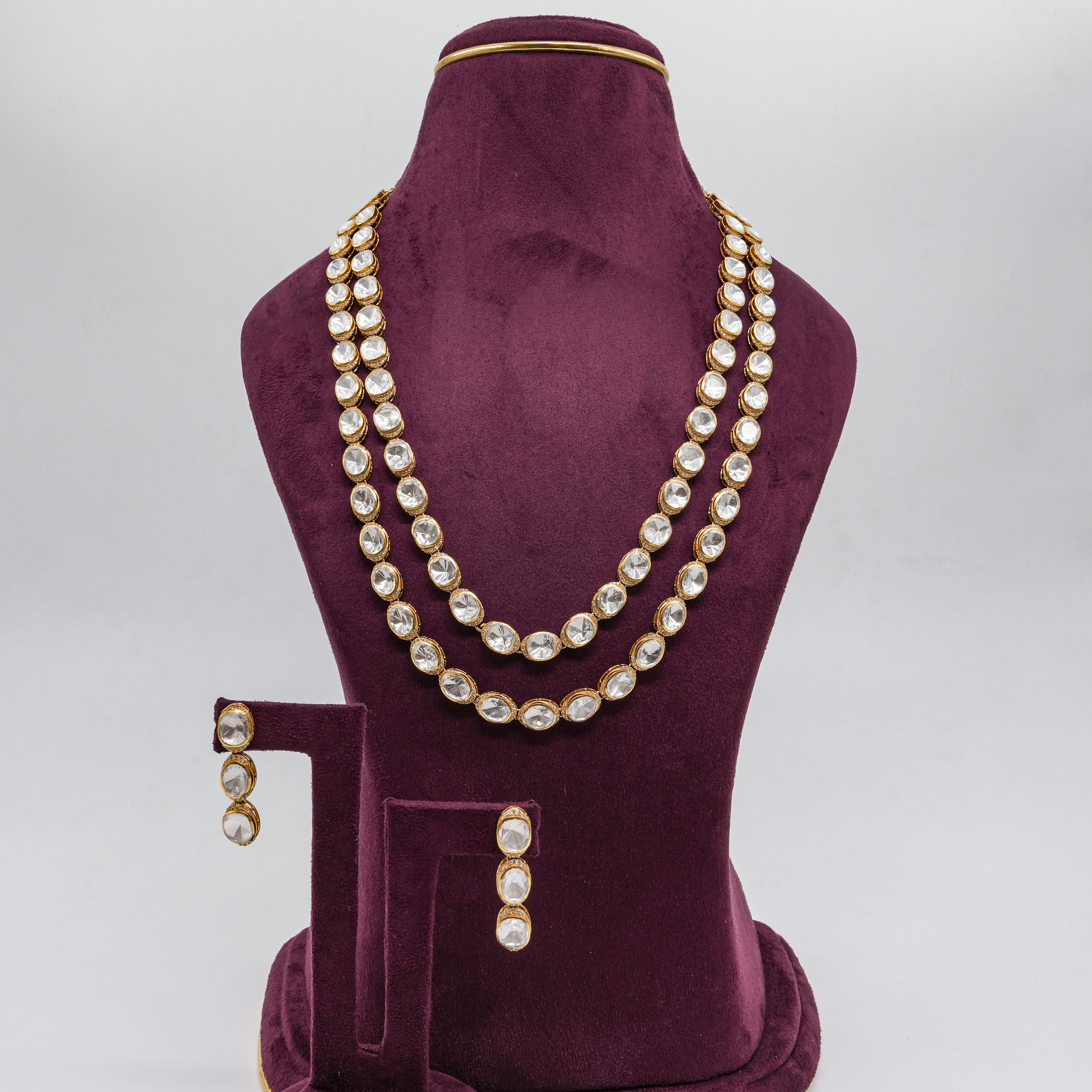Saubhagya Jewellers - Kundan Double Layer Necklace