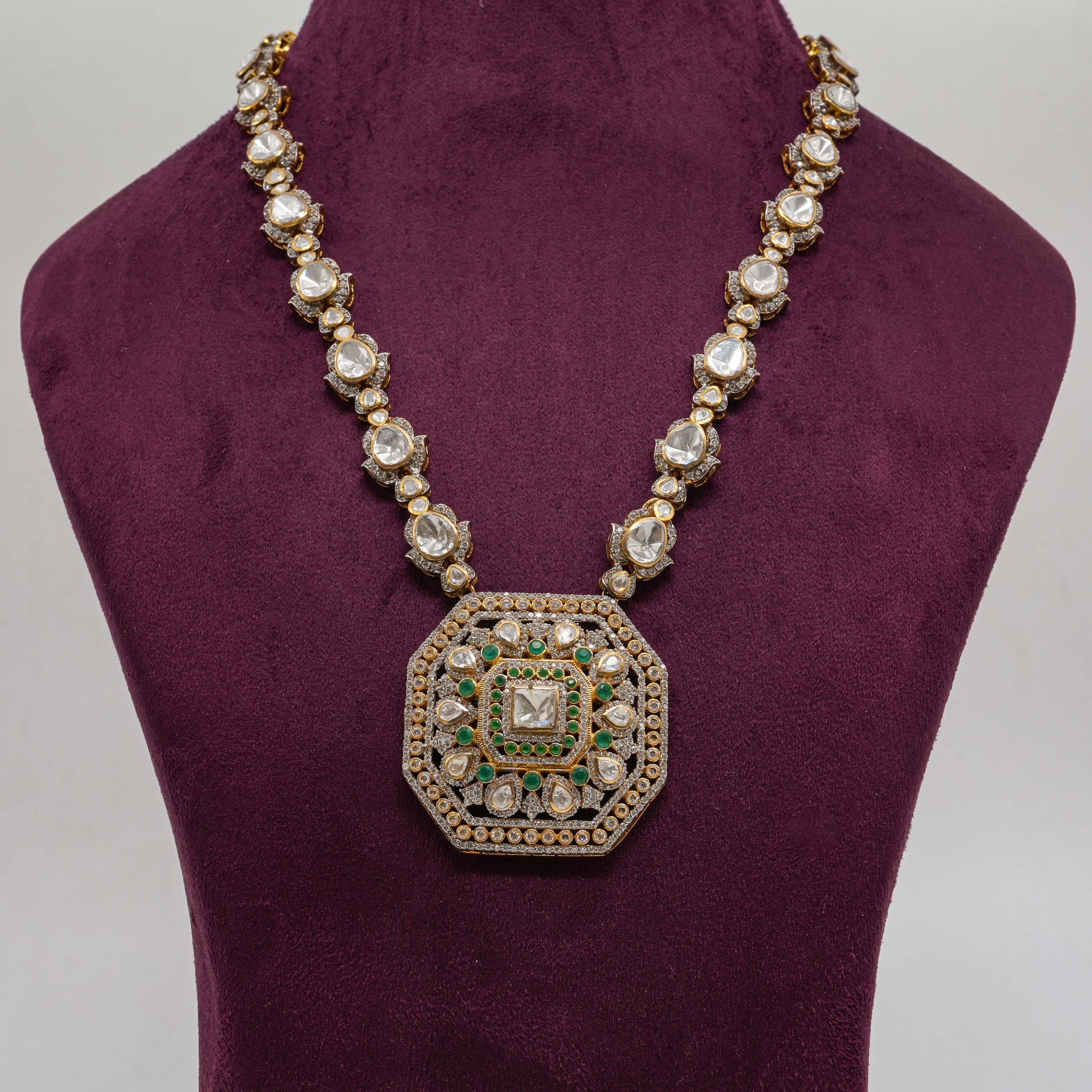 Saubhagya Jewellers - Octagonal Emerald Pendant
