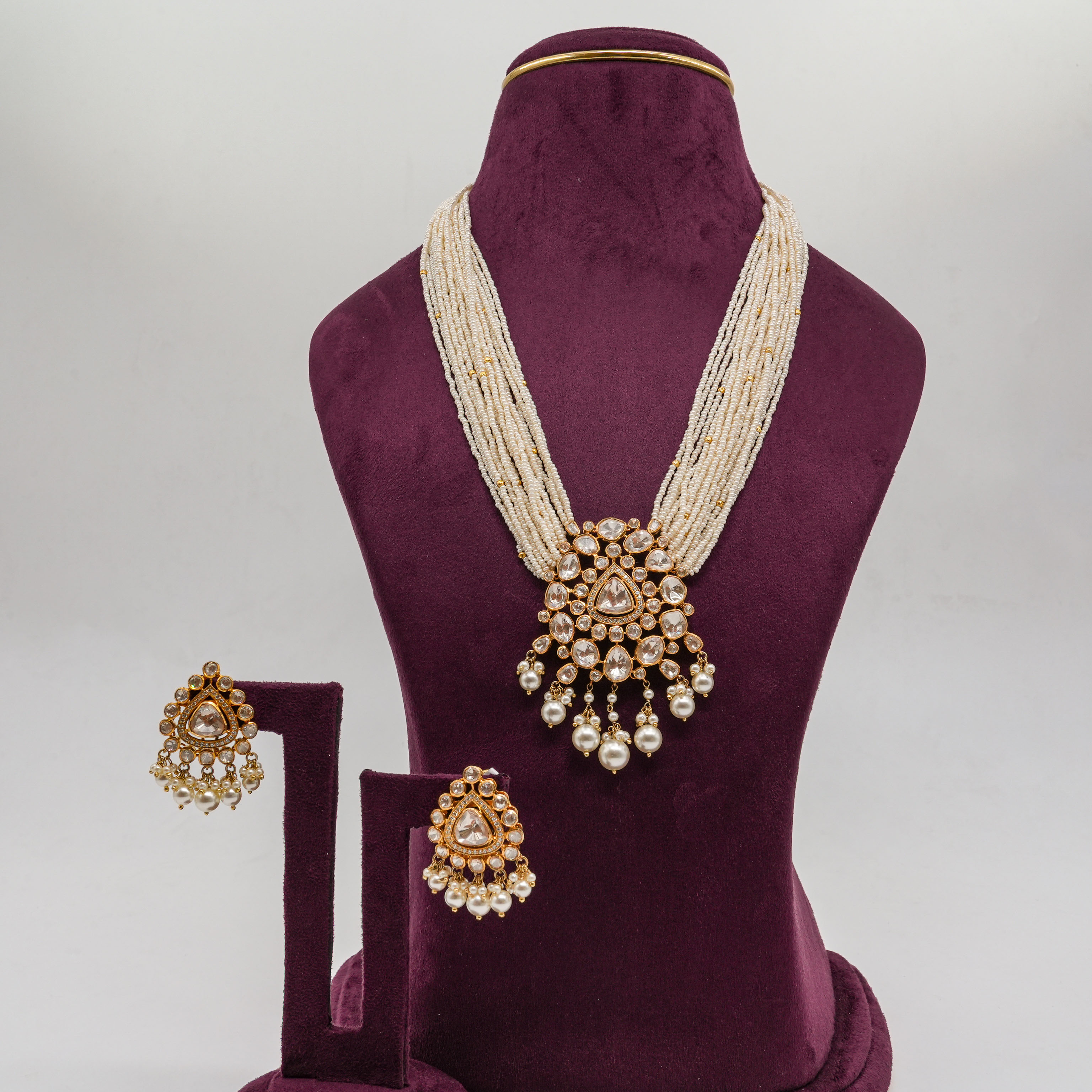 Multi Strand Pearl Necklace White