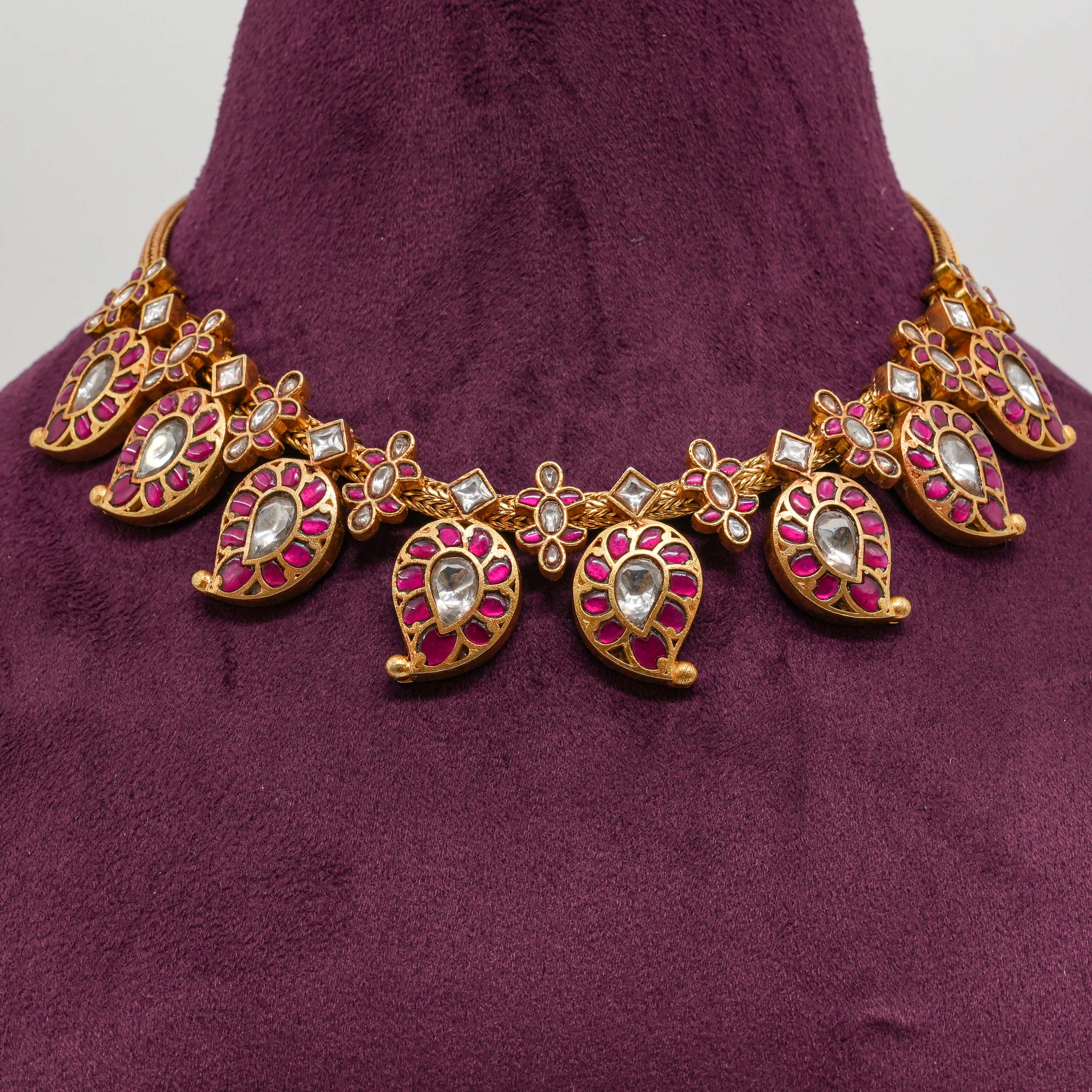Saubhagya Jewellers - Kundan Mango Necklace