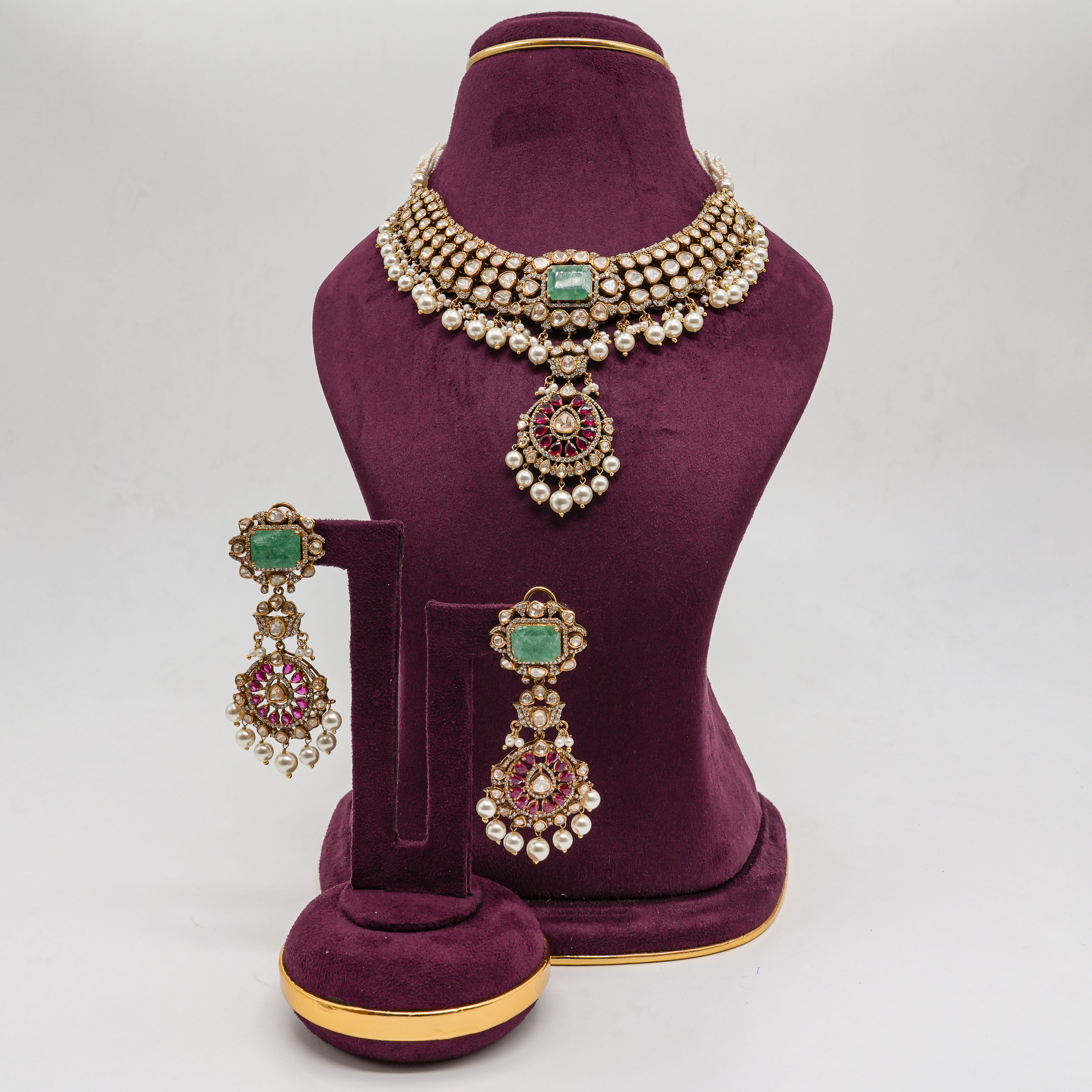 Emerald Kundan Choker Set