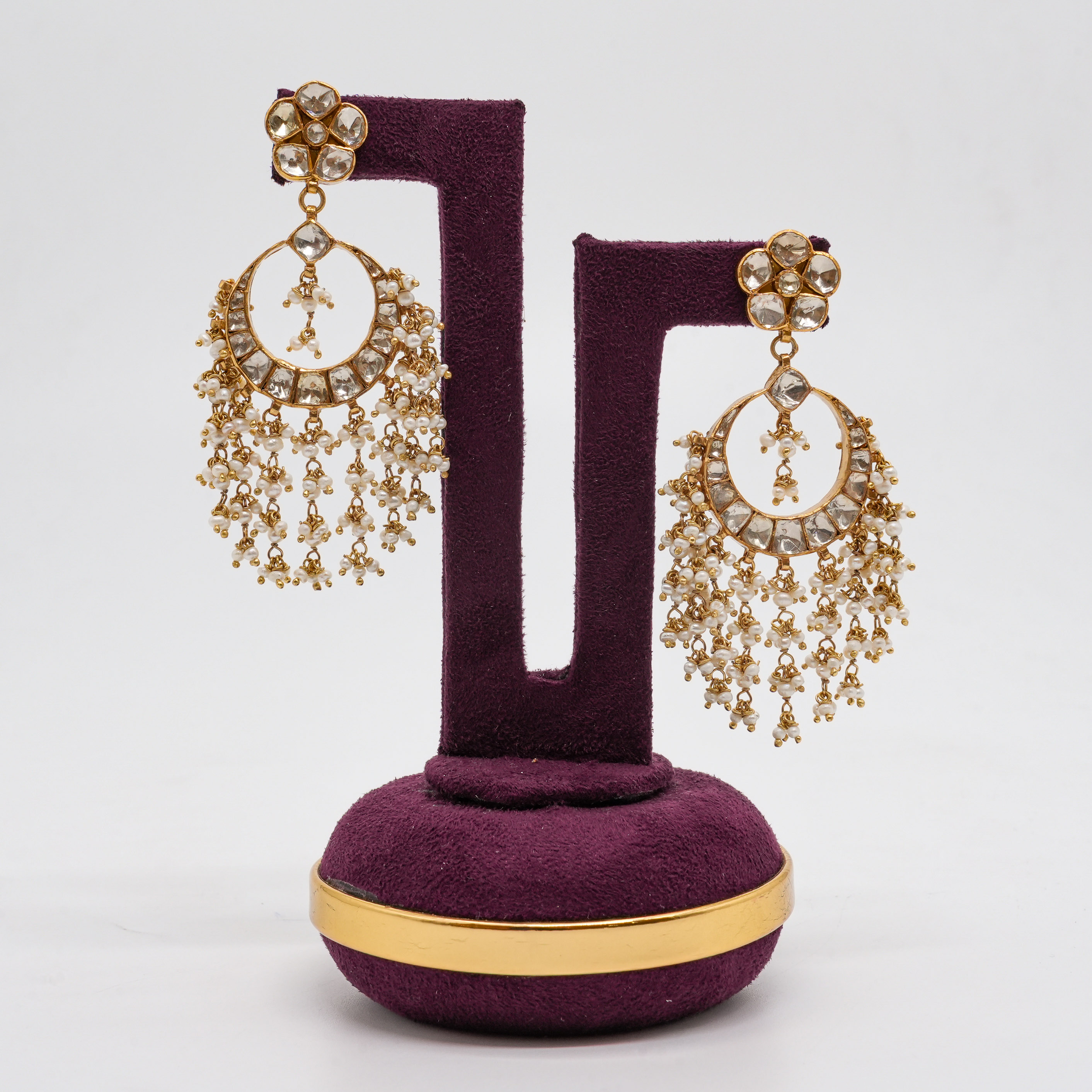 Saubhagya Jewellers - Pearl Chandbali Earrings