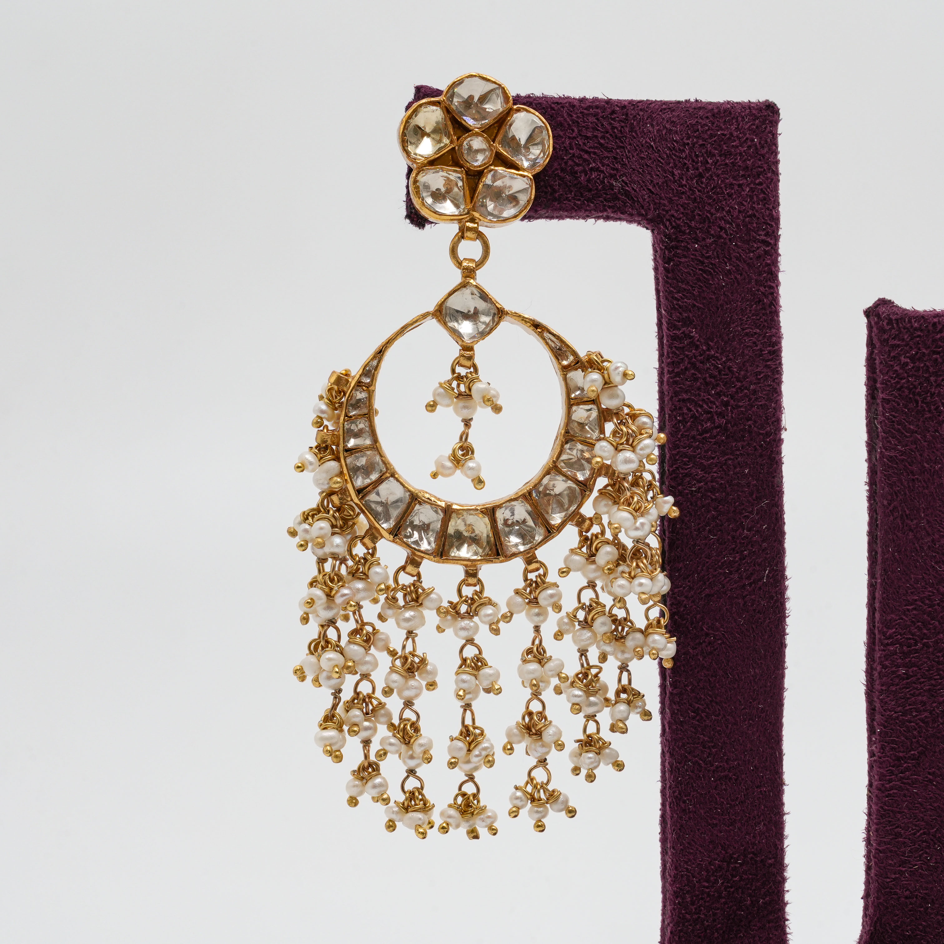 Saubhagya Jewellers - Pearl Chandbali Earrings