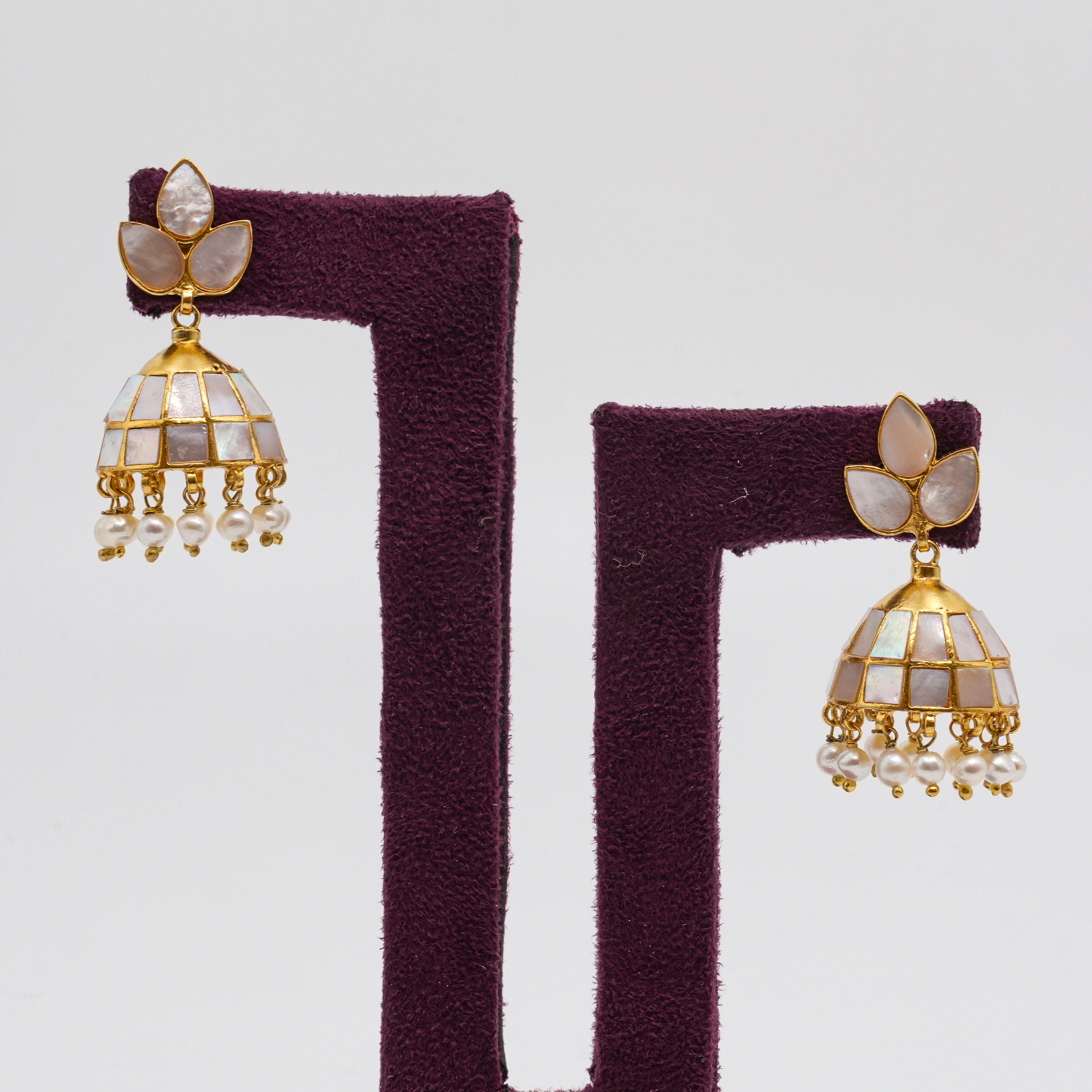 Saubhagya Jewellers - Mother of Pearl Jhumka Earrings