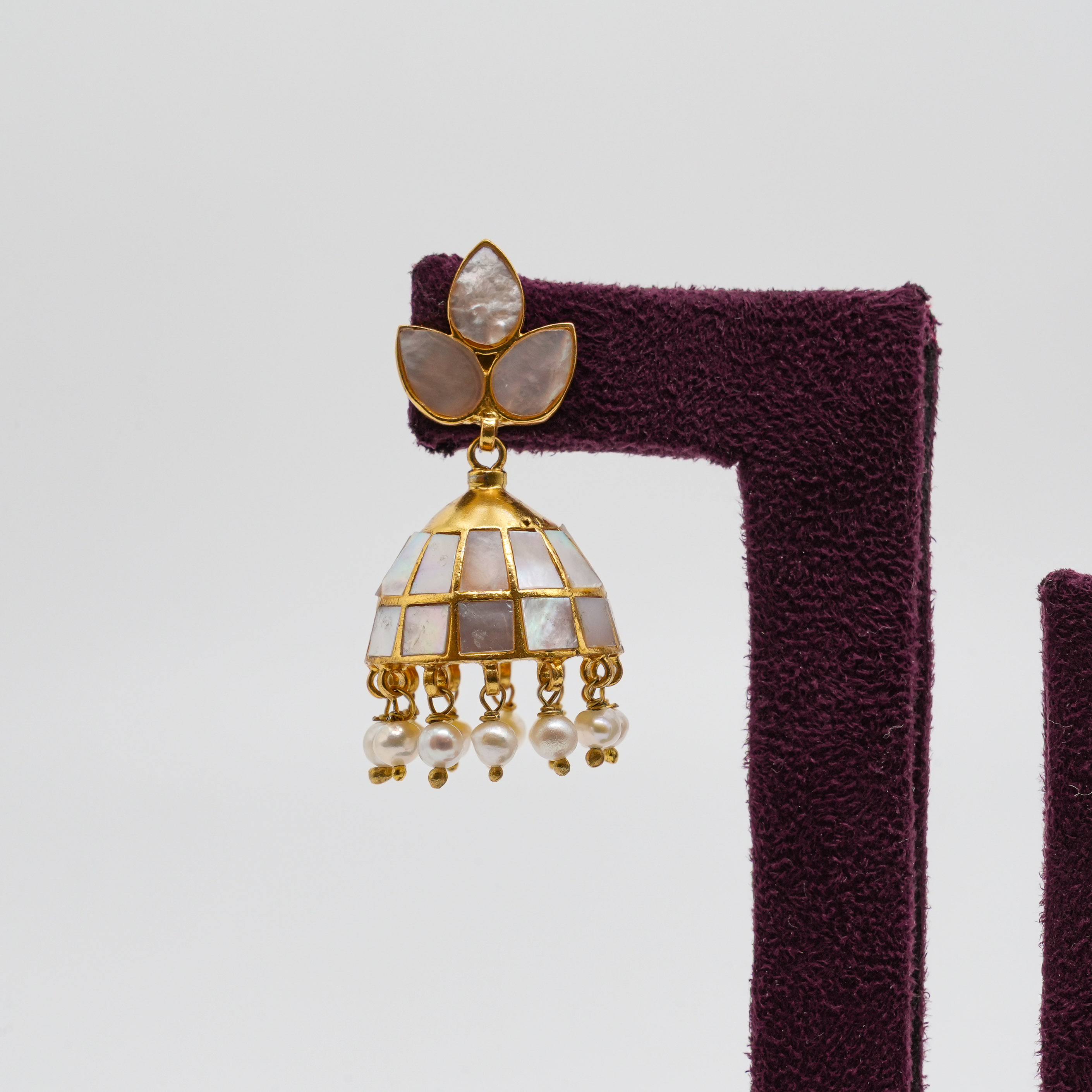 Saubhagya Jewellers - Mother of Pearl Jhumka Earrings