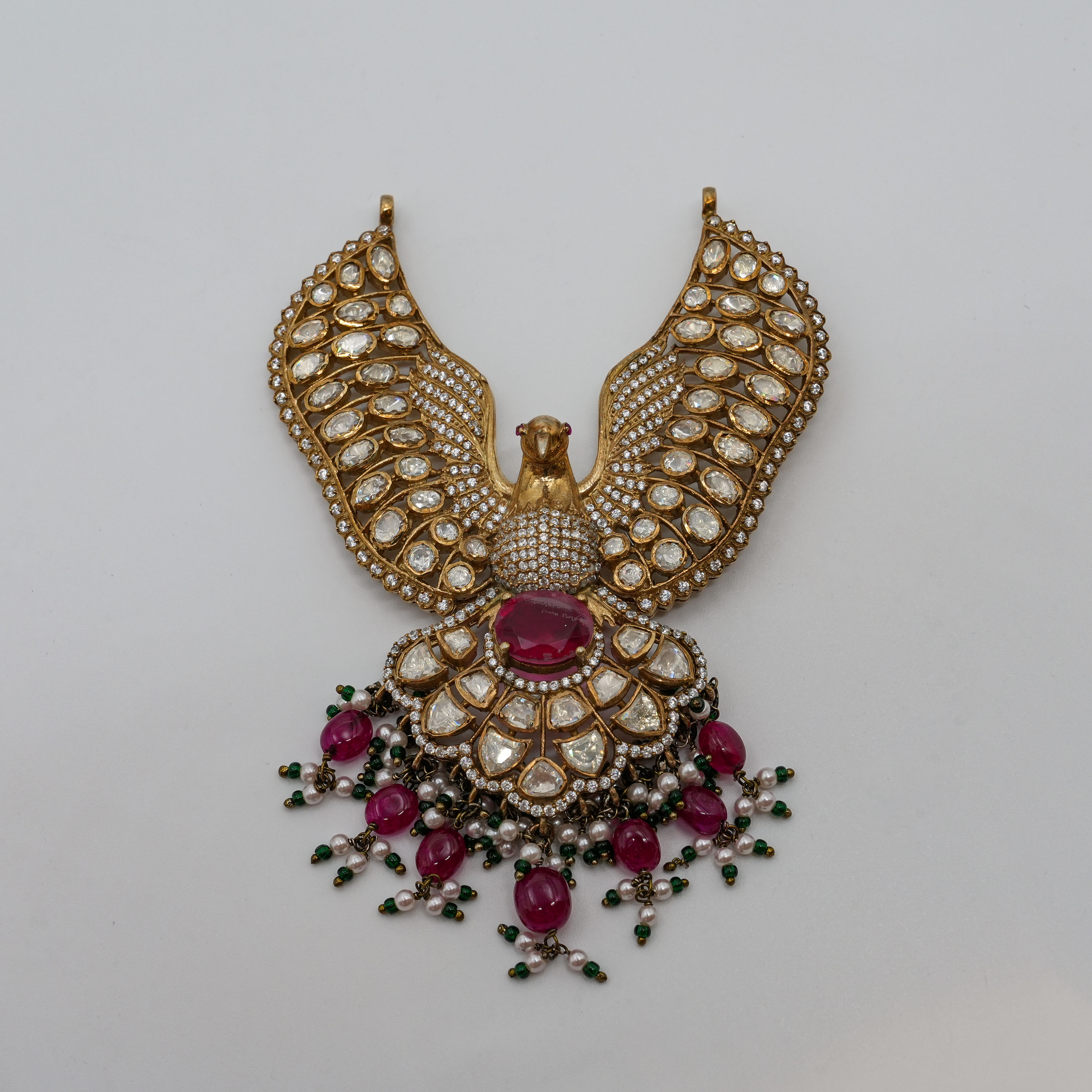 Saubhagya Jewellers - Polki Bird Pendant