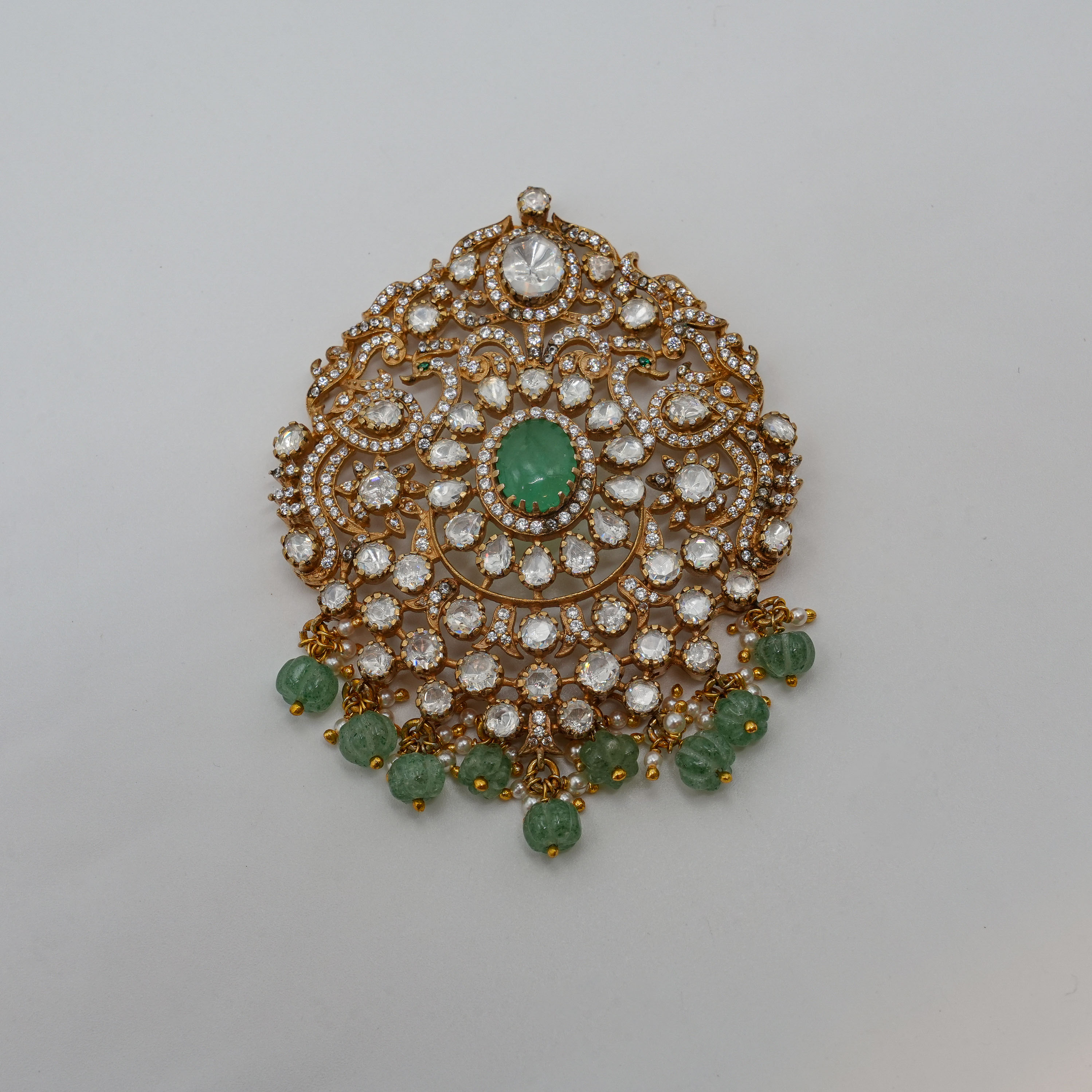 Saubhagya Jewellers - Emerald Polki Pendant