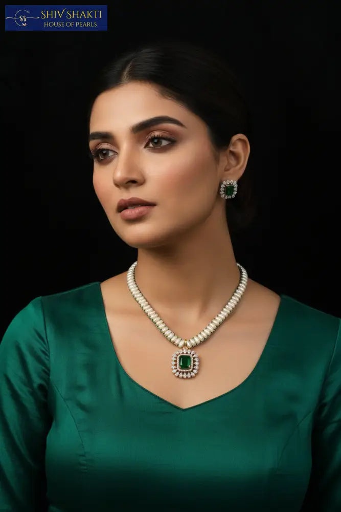 Shiv Shakti Pearls - Ivory Radiance Button Pearl Necklace