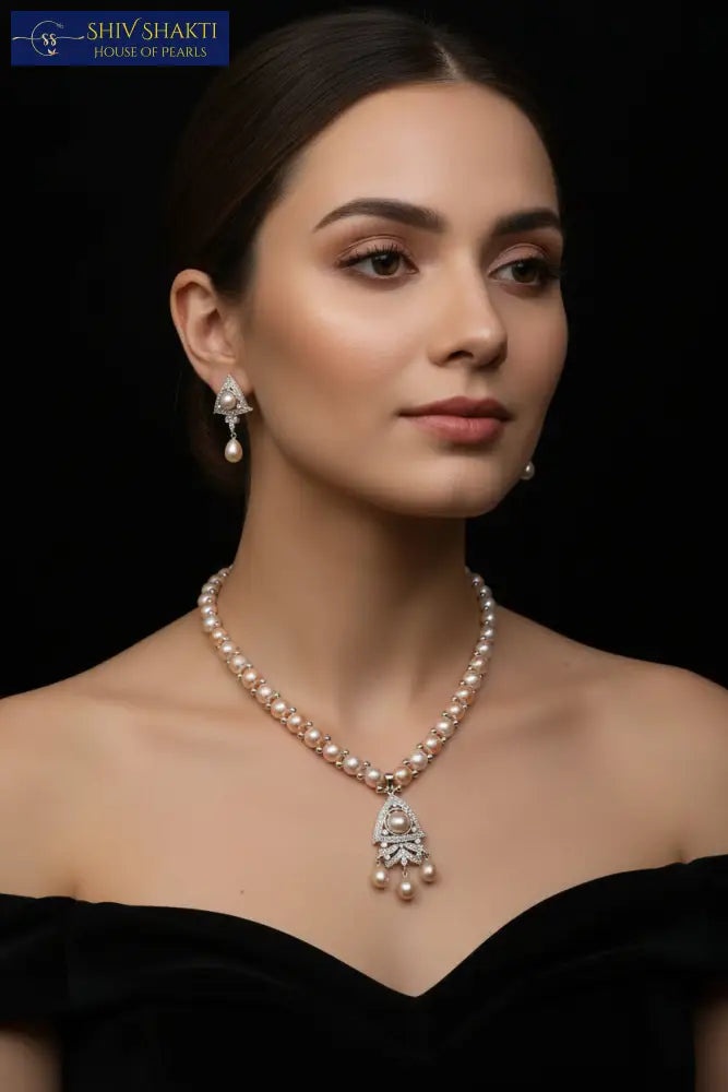 Shiv Shakti Pearls - Opaline Grace Pearl Necklace