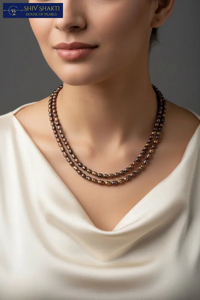 2 Oval Brown Stunning Necklace
