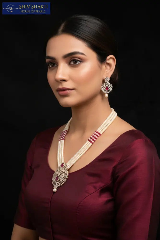 Shiv Shakti Pearls - 3 Line Mini Rani Haar
