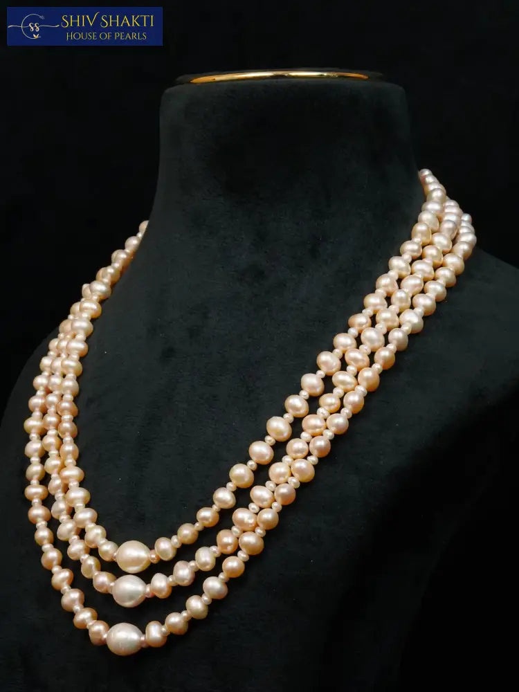Shiv Shakti Pearls - 3 Line Party Necklace