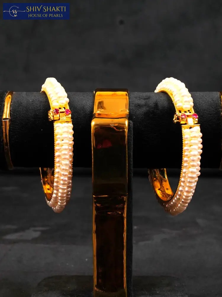 Shiv Shakti Pearls - 3 Line Pearl Kada