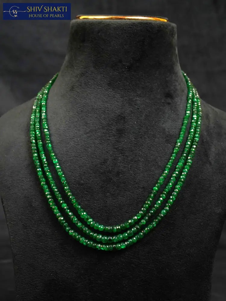 Shiv Shakti Pearls - 3 Lines Emerald Beauty
