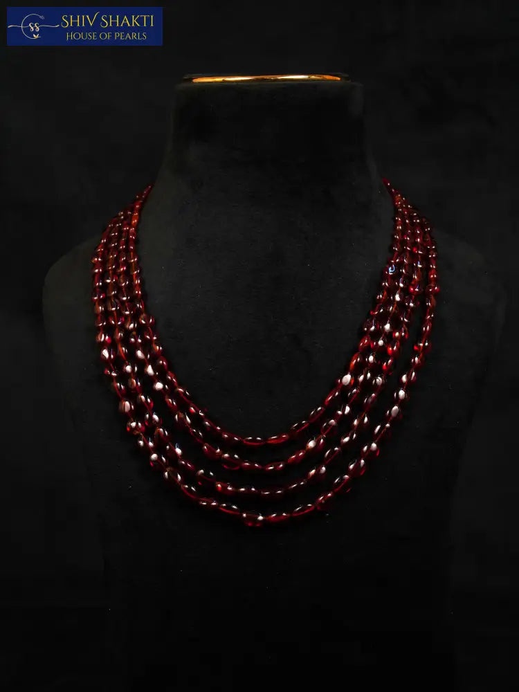 Shiv Shakti Pearls - 4 Lines Ruby Radiance