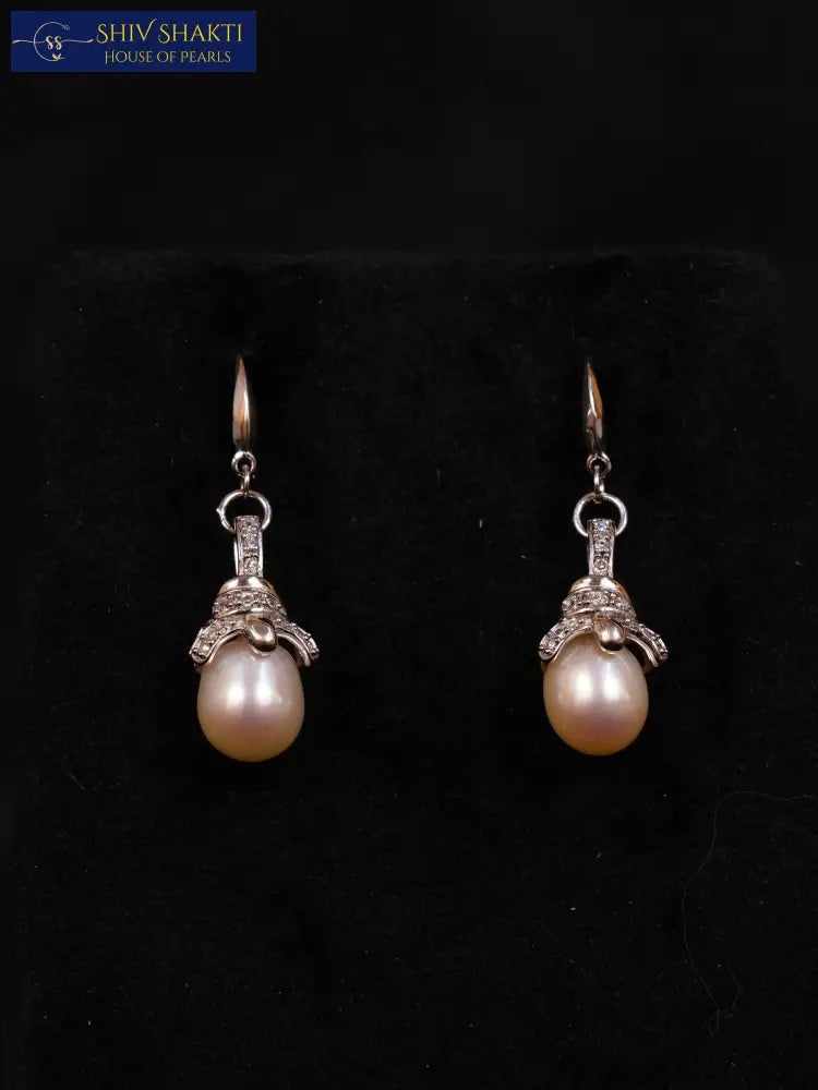 Shiv Shakti Pearls - Ethereal Glow Silver Earrings