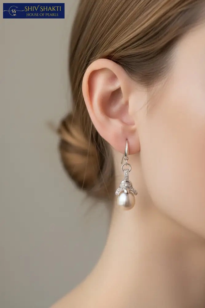 Shiv Shakti Pearls - Ethereal Glow Silver Earrings