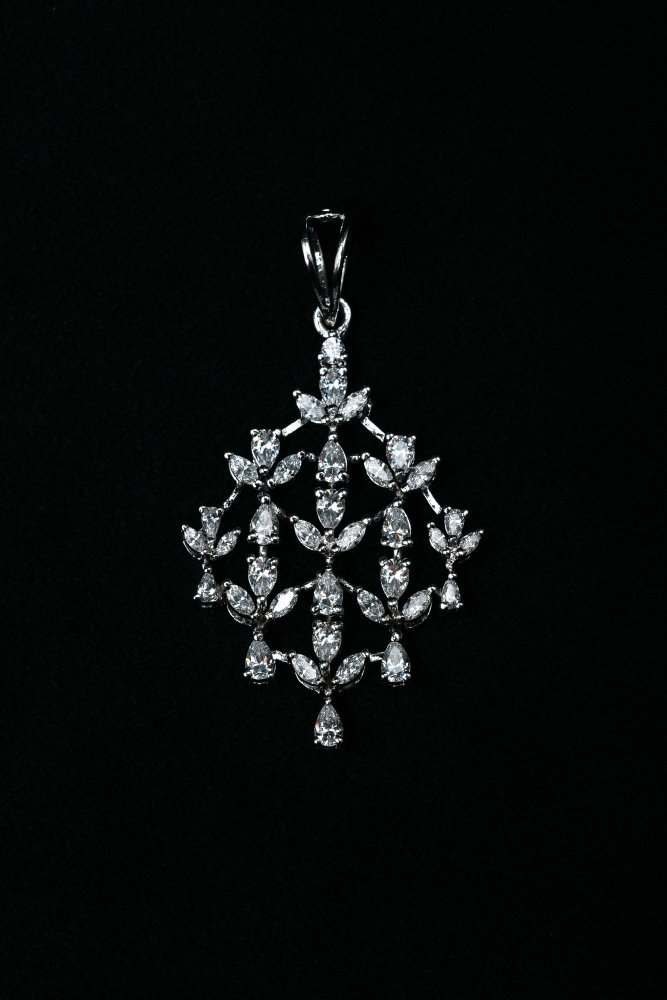 Silver CZ Pendant Set