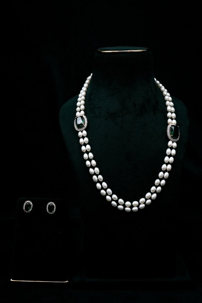 Double Line Pearl Necklace