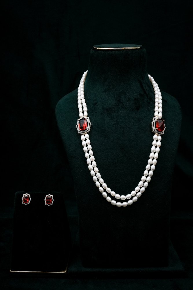Double Line Pearl Necklace