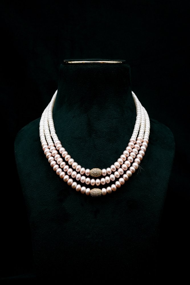 Shiv Shakti Pearls - Triple Layer Pearl Necklace