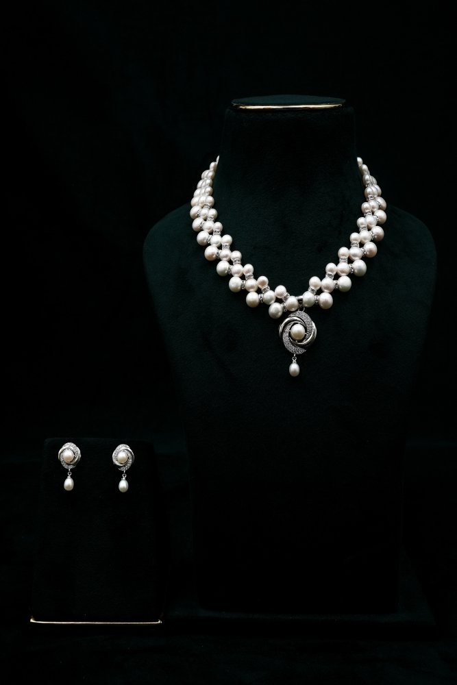 Pearl Necklace Earrings