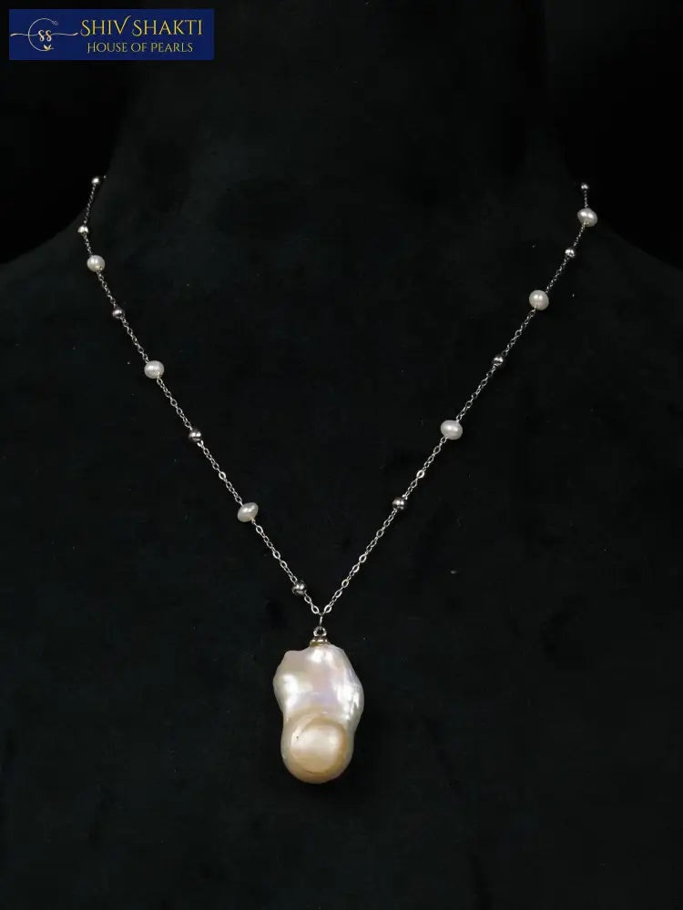 Shiv Shakti Pearls - Baroque Pearl Locket and Chain