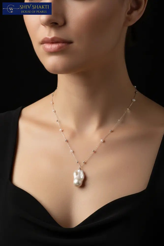 Shiv Shakti Pearls - Baroque Pearl Locket and Chain