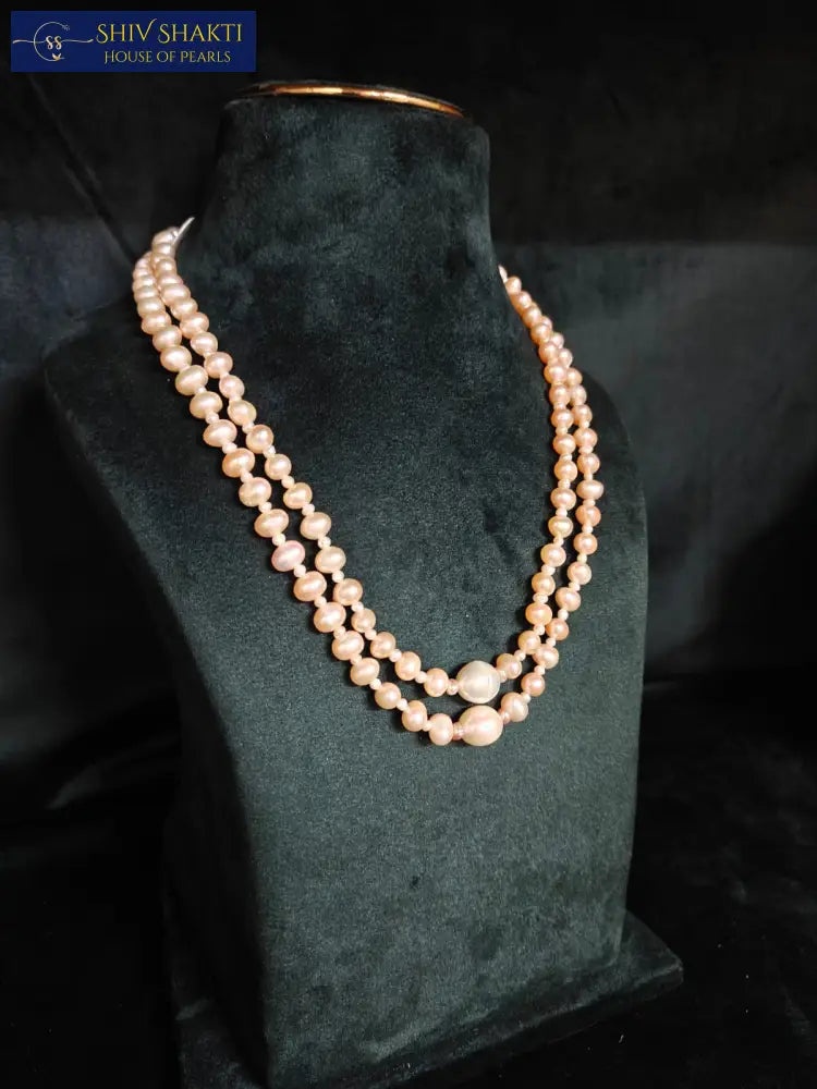 Shiv Shakti Pearls - Baroque Pearl Mala  Double Line 19-20 inches