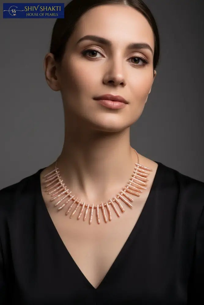 Shiv Shakti Pearls - Baroque Pearl Mala - Single Line 18 inches