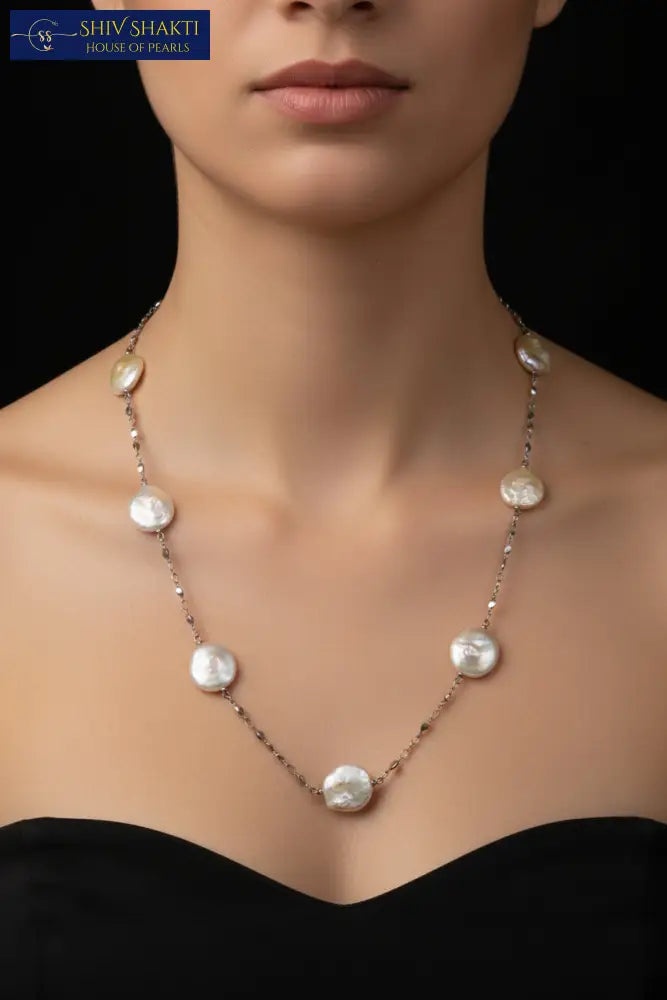 Shiv Shakti Pearls - Big Coin Pearl Mala